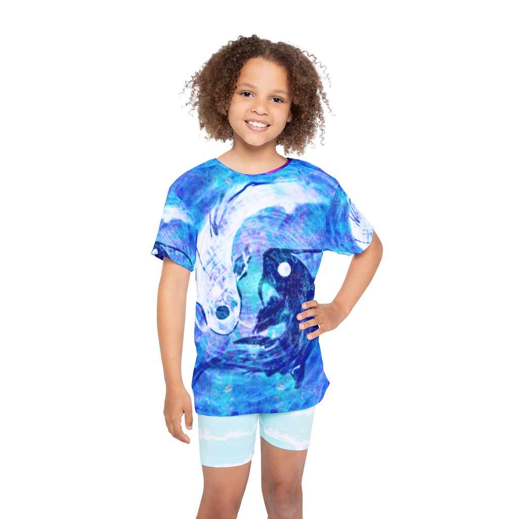 Amen Jin's Blue Sun Lotus Desires Kids Sports Jersey