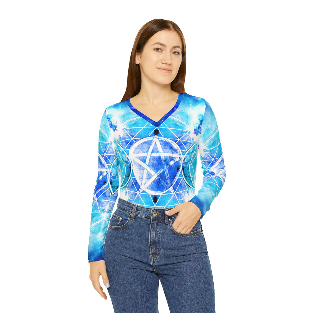 Amen Jin's Mandala of Dragon Fire Triple Goddess Meditations Long Sleeve V-neck