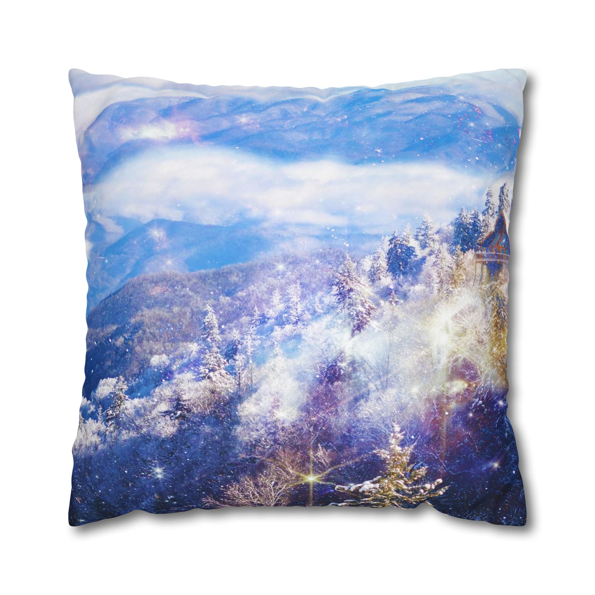 Katerina's Light a Way Smoky Mountain Dreams Square Poly Canvas Pillowcase