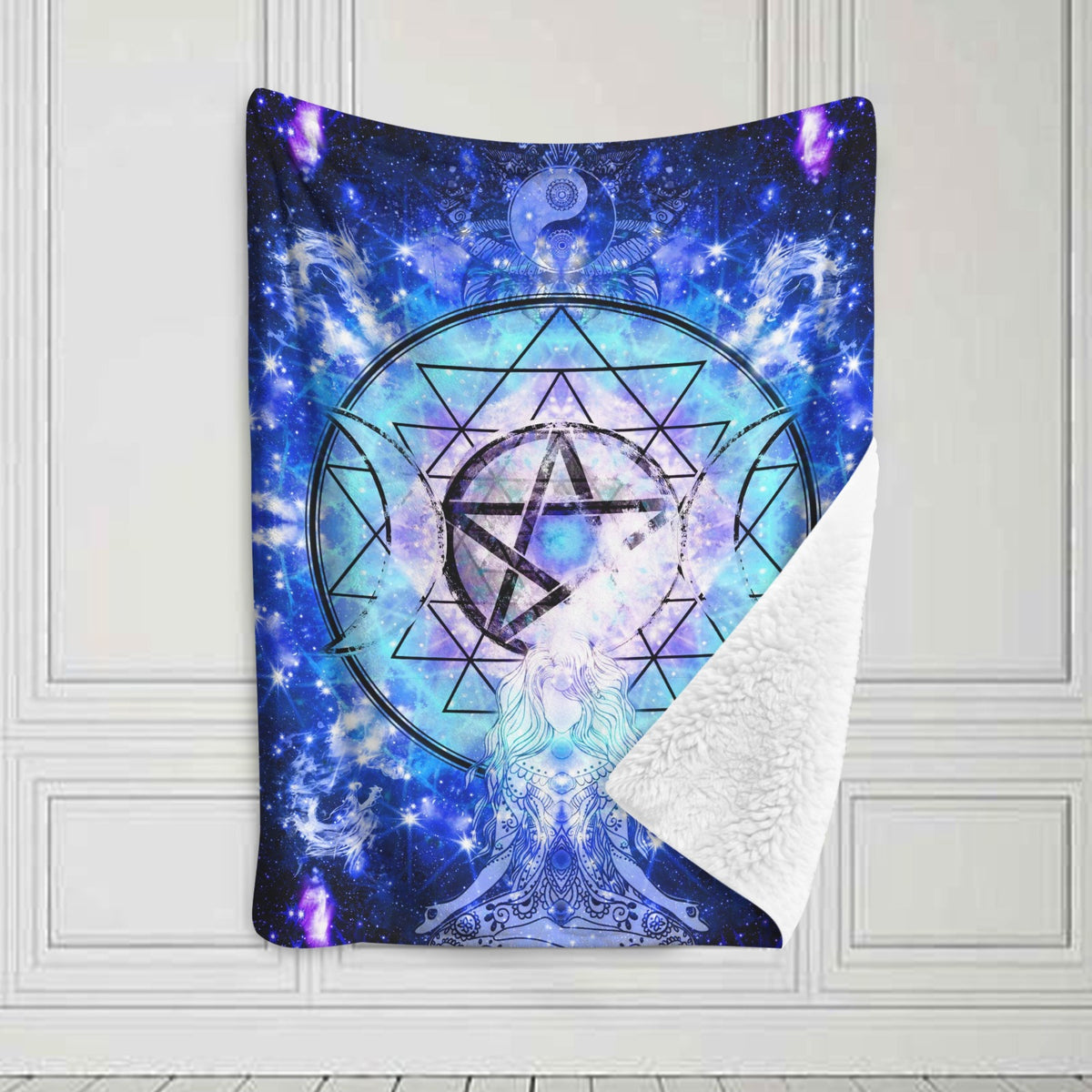 Amen Jin's Katerina's Eros & Psyche Magickal Awakening Meditations Sherpa Fleece Blanket 30" x 40" | Ships from USA