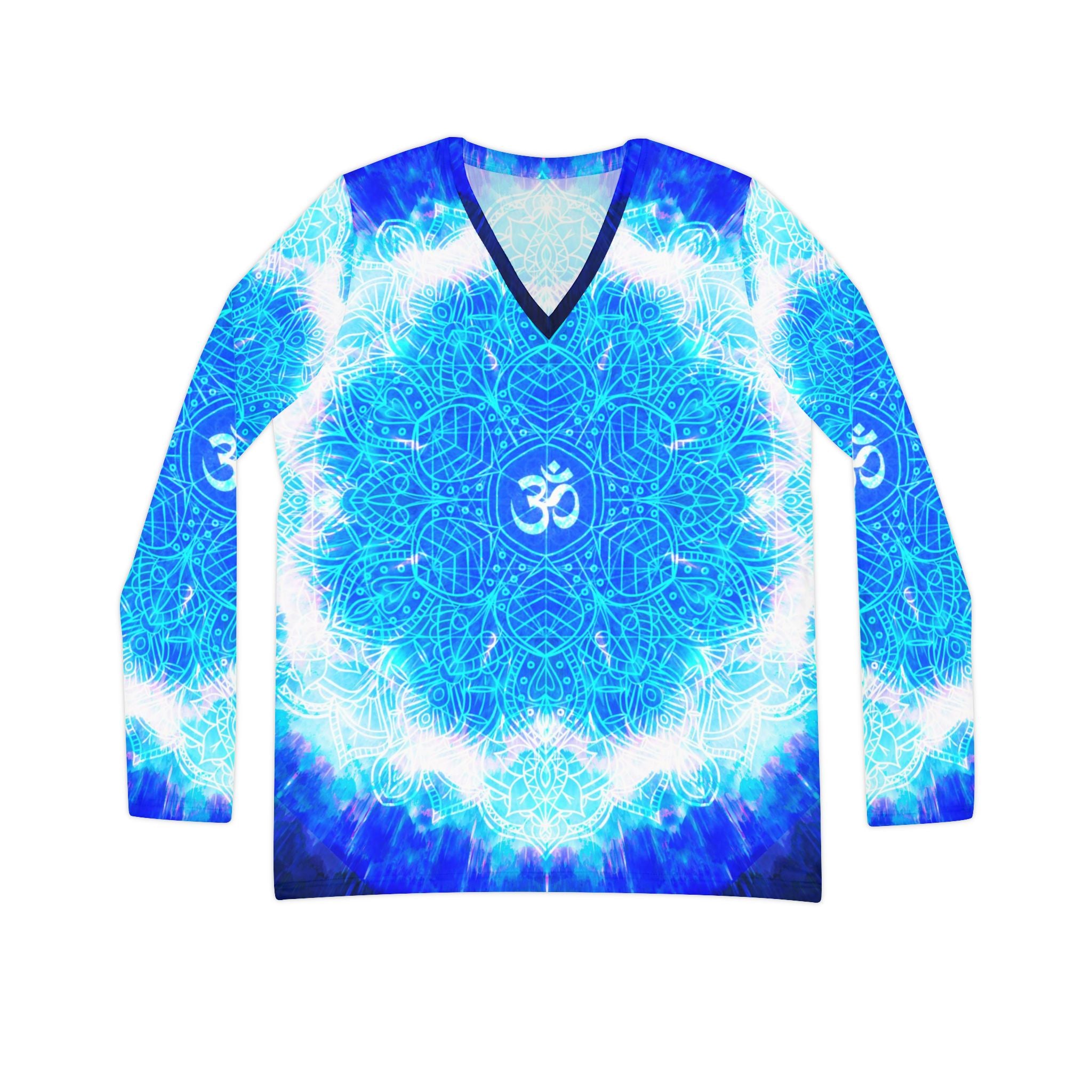 Amen Jin's Blue Sun Om Meditations Long Sleeve V-neck