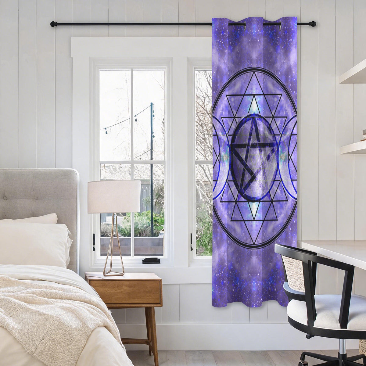 Katerina's Triple Goddess Magickal Desires Grommet Curtain 42" x 63" ( 1 Piece ) | Ships from USA
