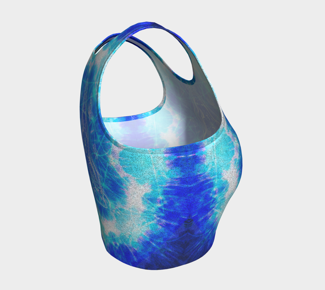Amen Jin's Blue Sun Cosmic Meditations Athletic Crop Top
