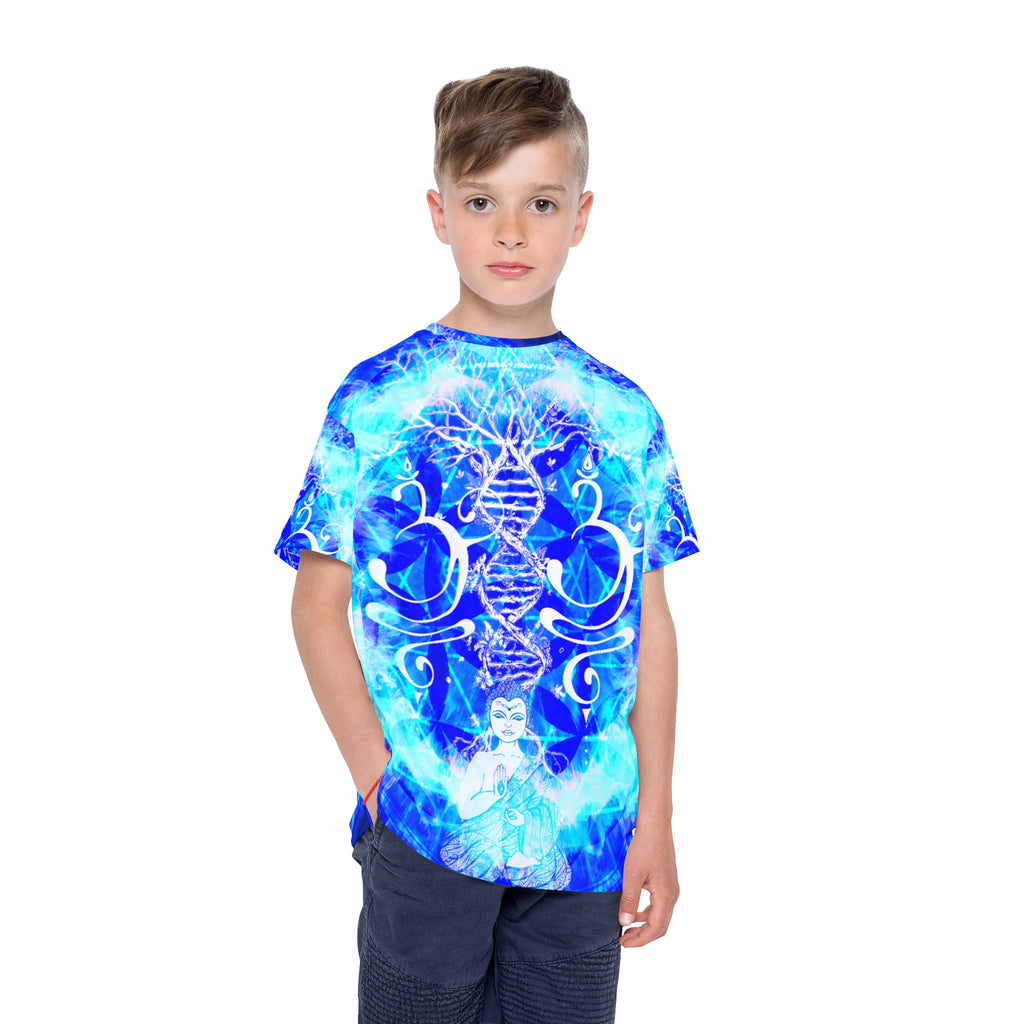 Amen Jin's Blue Sun Buddha Meditations Kids Sports Jersey