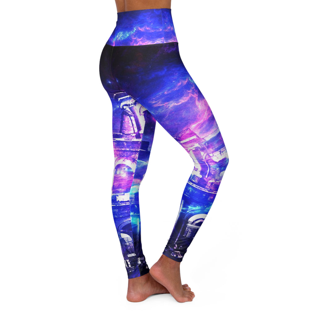 Amethyst Dreams of Roman Patterns Past High Waisted Yoga Leggings