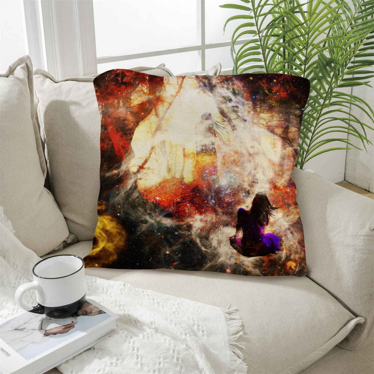 Hallow's Hocus Pocus Dreams Linen Throw Pillow 18" x 18" ( 1 Piece ) | Ships from USA