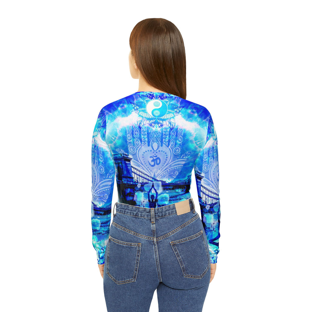 Amen Jin's Blue Sun Budapest Meditations Women's Long Sleeve V-neck Shirt