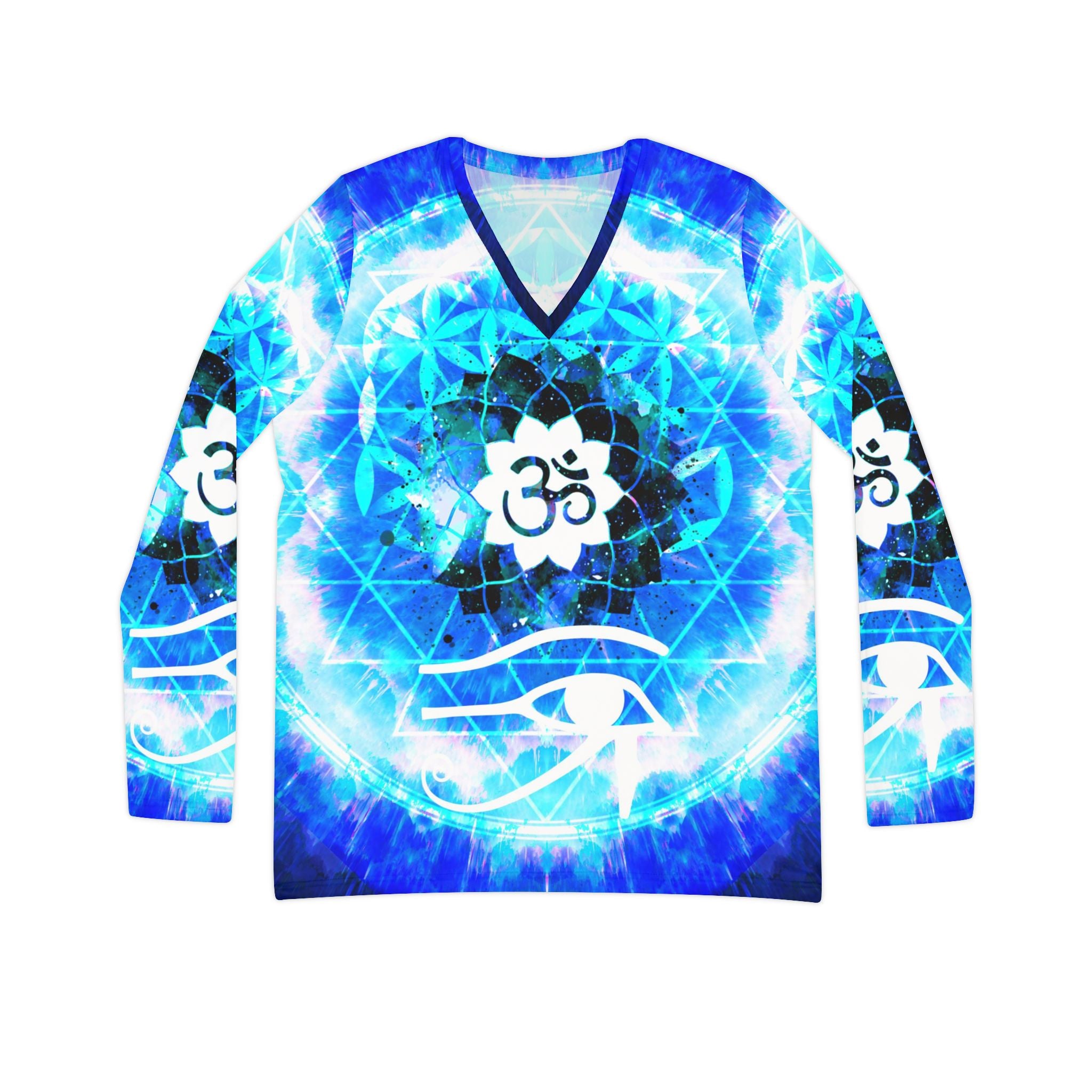 Amen Jin's Blue Sun Fairy Om Meditations Long Sleeve V-neck