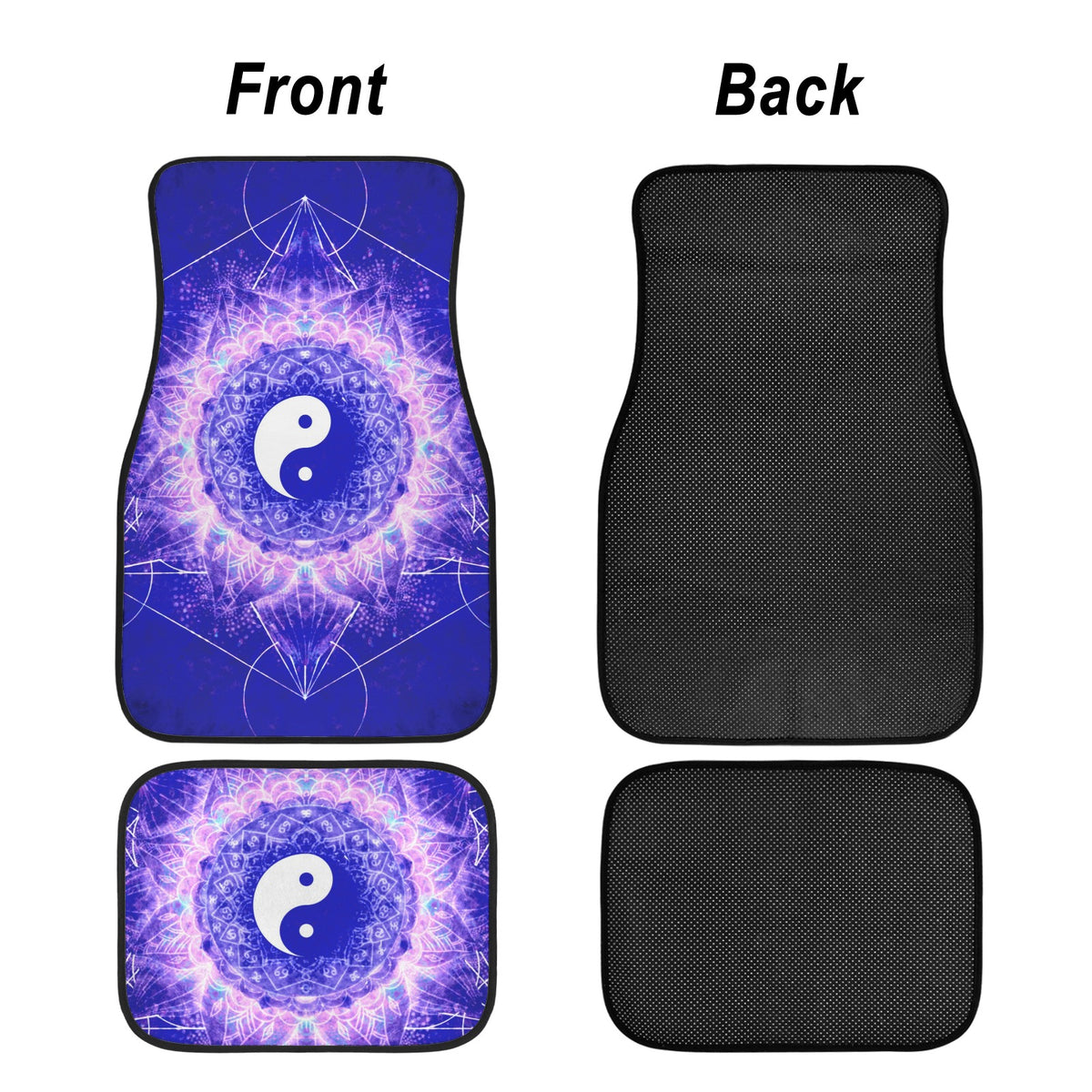 Katerina's Uncertanty in Time & Space Yin Yang Meditations 4-Piece Car Floor Mats （Customized Separately）| Ships from USA
