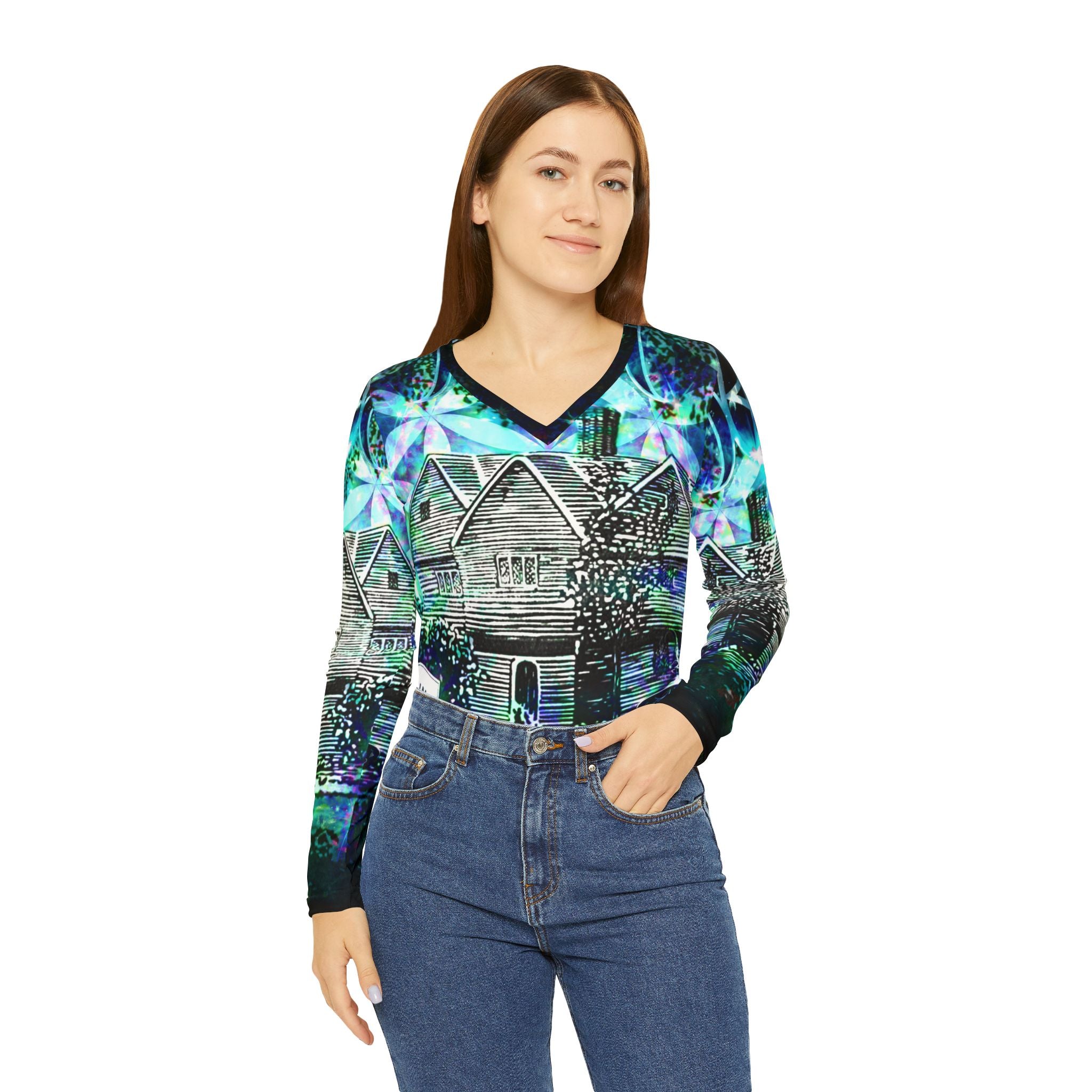 Katerina's Now and Forever Salem Witch Meditations Women's V-neck Shirt