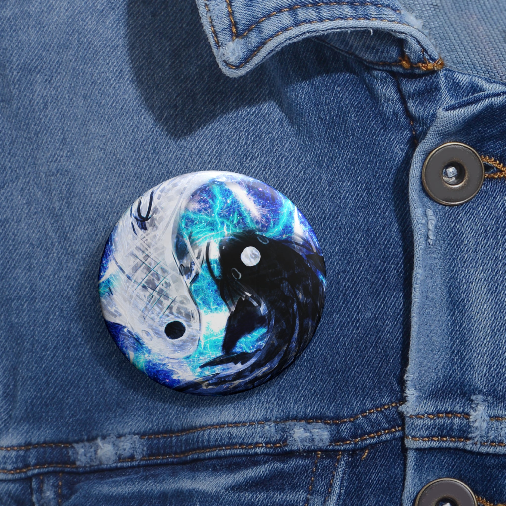 Katerina's Electric Dragon Fire Desires Koi Dreams Pin Buttons