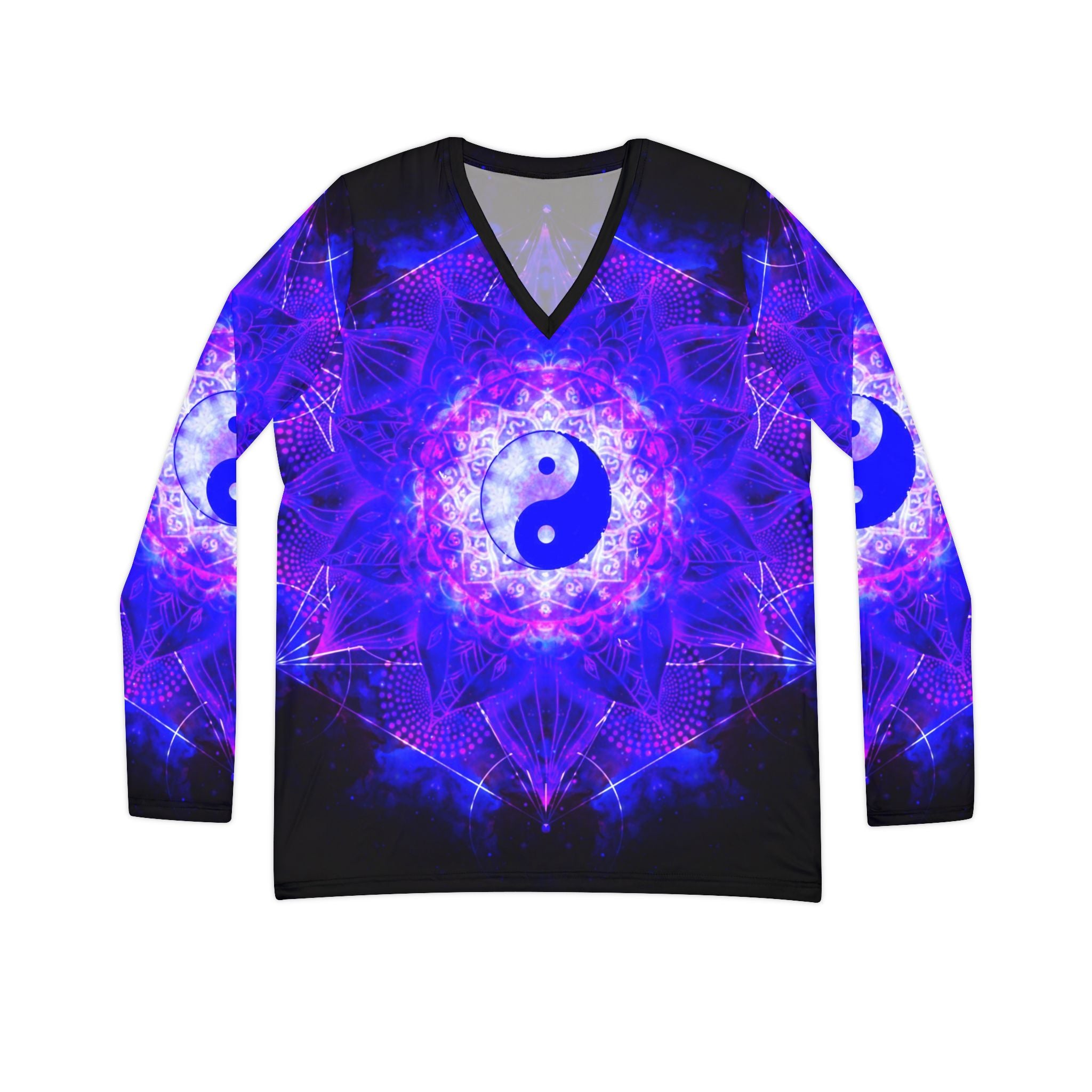 Ajna Yin Yang Meditations Long Sleeve V-neck Shirt