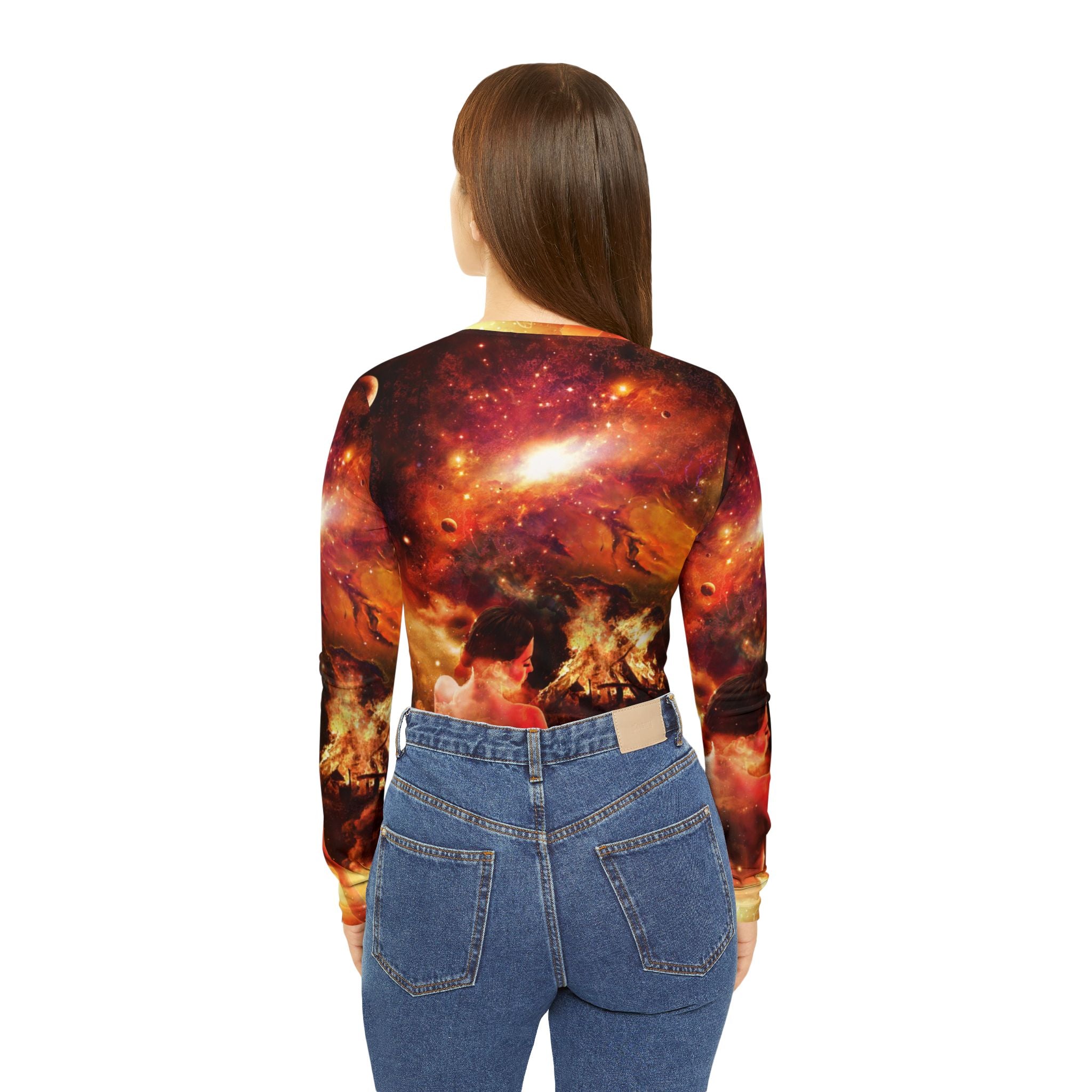 Samhain Magical Night Dreams Women's Long Sleeve V-neck Shirt