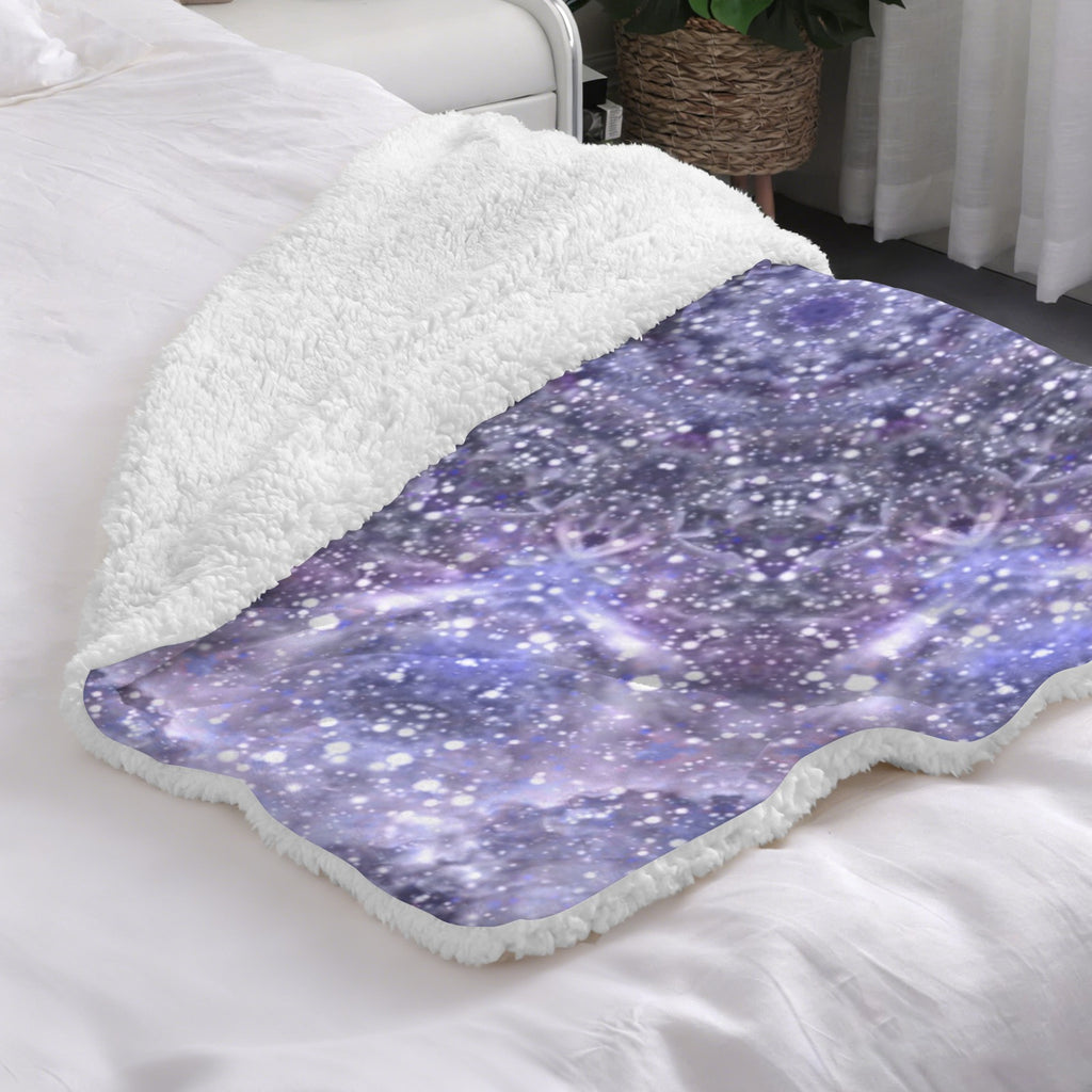 Katerina's Lilac Star Desires Sherpa Fleece Blanket 30" x 40" | Ships from USA