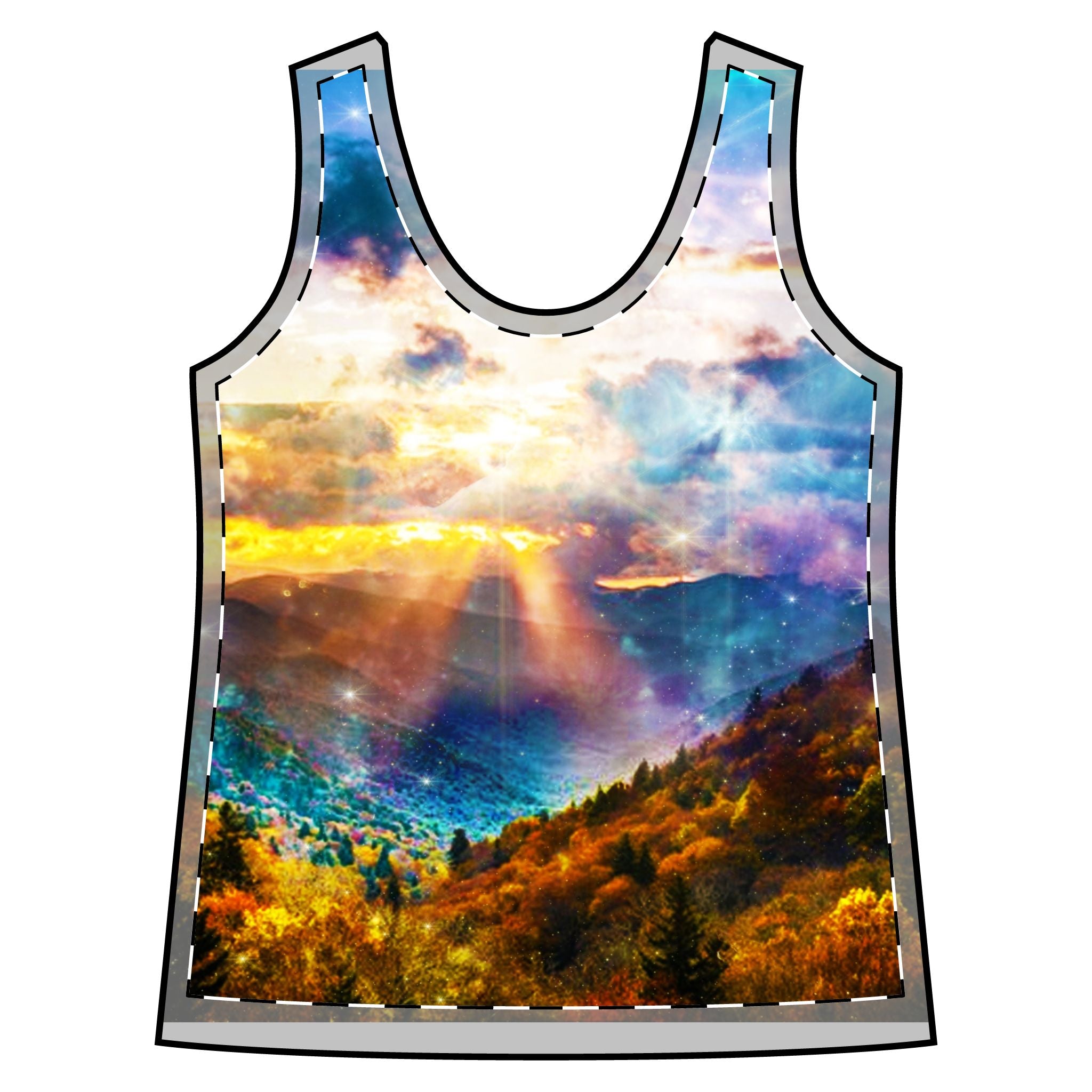 Katerina's Smokey Mountain Memories Dreams Women's Sporty Racerback Tank
