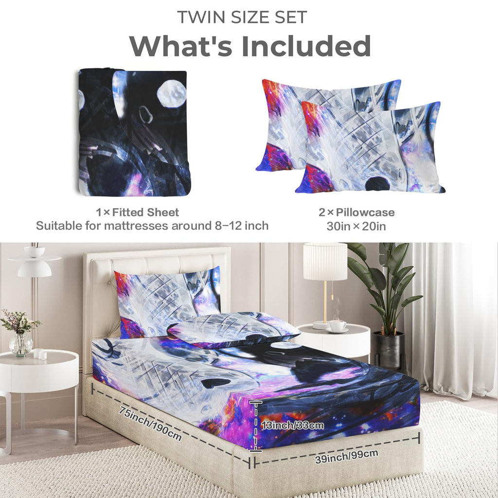 Katerina's Cassandra Koi Desires Twin Bedding Set (Fitted Sheet + Pillowcases) | Ships from USA