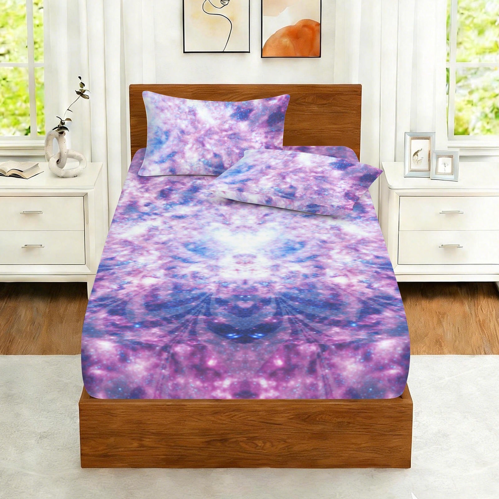 Katerina's Through Time & Space Desires Twin Bedding Set (Fitted Sheet + Pillowcases) | Ships from USA