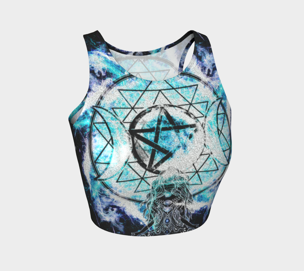 Katerina's Mandala of Electric Dragon Fire Magickal Awakening Meditations Crop Top