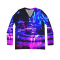 Amethyst Tranquil Garden Dreams Women's Long Sleeve V-neck Shirt