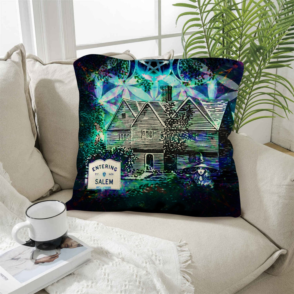 Katerina's Now & Forever Salem Witch Meditations Linen Throw Pillow 18" x 18" ( 1 Piece ) | Ships from USA