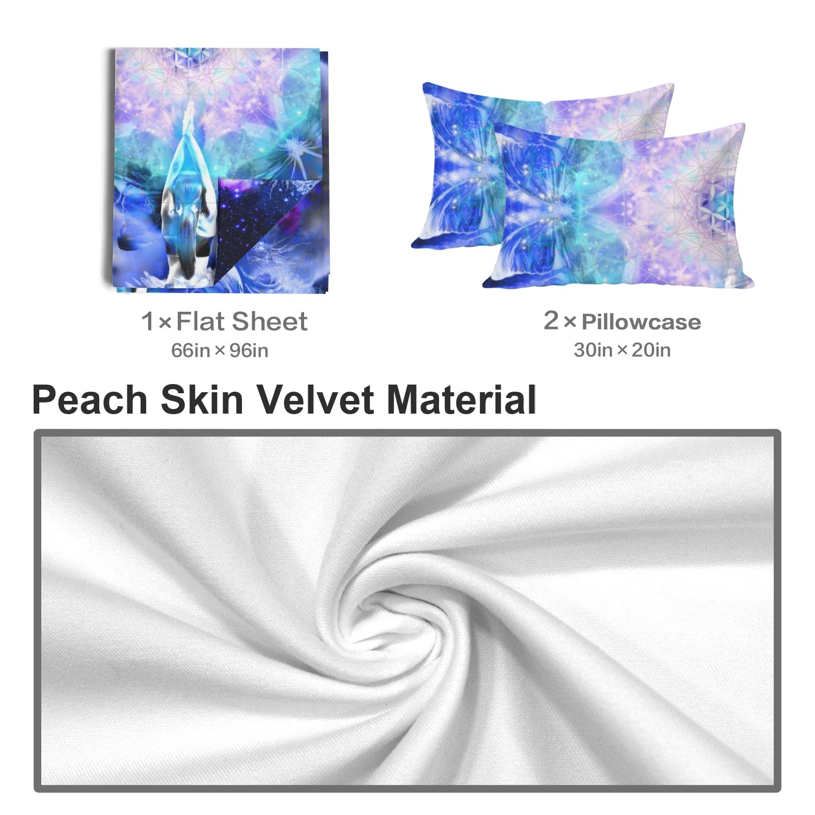 Amen Jin's Katerina's Eros & Psyche Metamorphosis Meditations 3-Piece Bedding Set (Bed Sheet + Pillowcases)  | Ships from USA