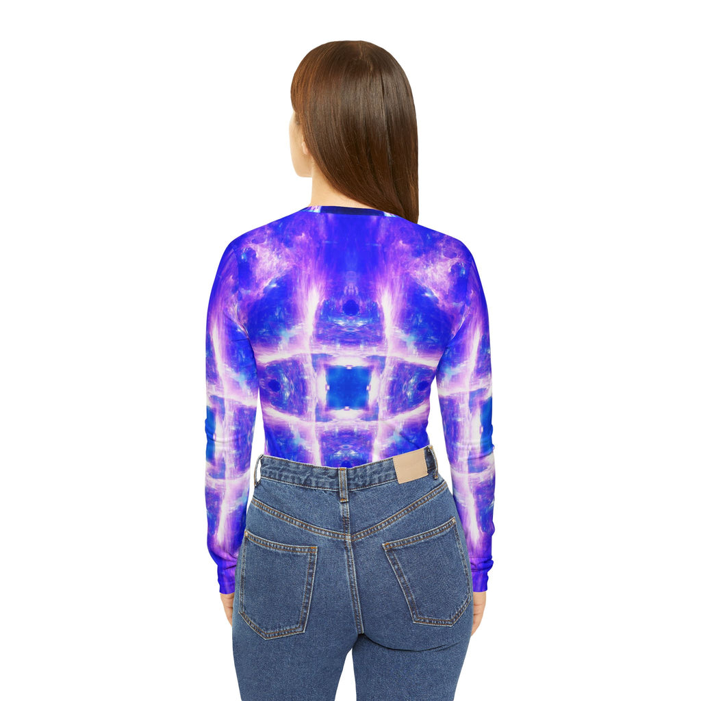 Katerina's Amethyst Sapphire Desires Long Sleeve V-neck Shirt