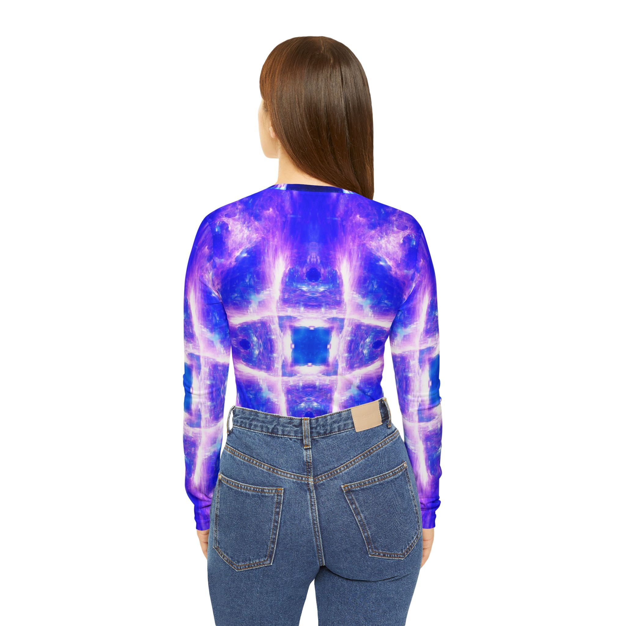 Katerina's Amethyst Sapphire Desires Long Sleeve V-neck Shirt