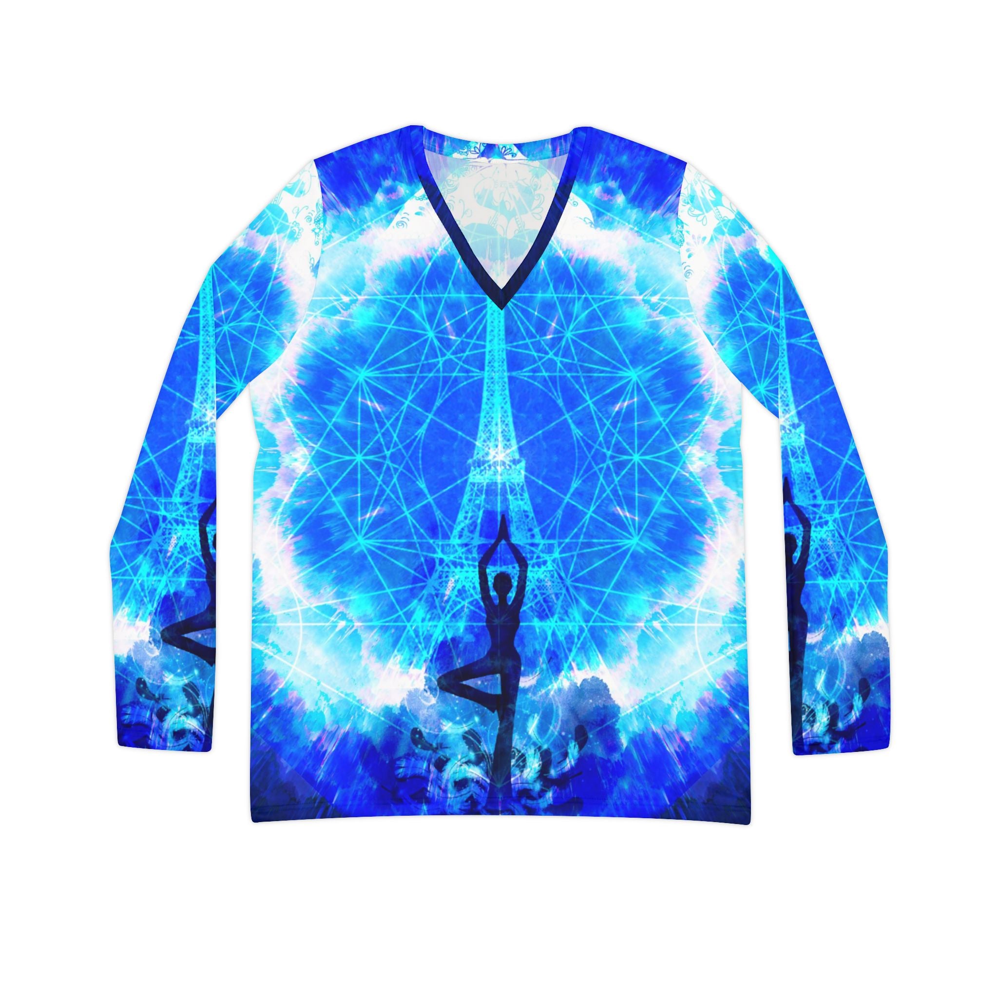Amen Jin's Blue Sun Parisian Meditations Women's Long Sleeve V-neck