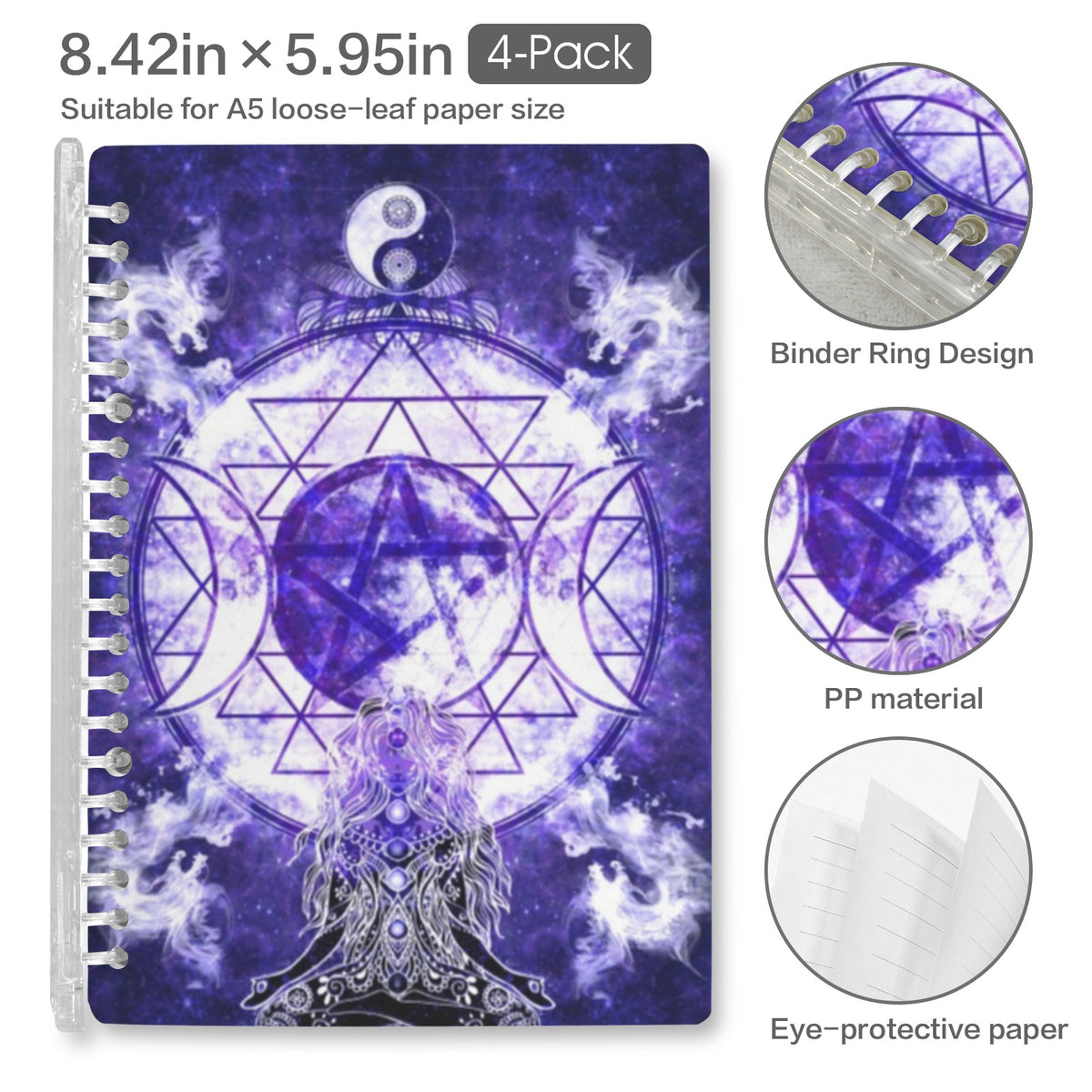 Katerina's Dragon's Eye Magickal Awakening Meditations Loose-Leaf Notebooks ( Cover Print, 4-Pack ) | Ships from USA