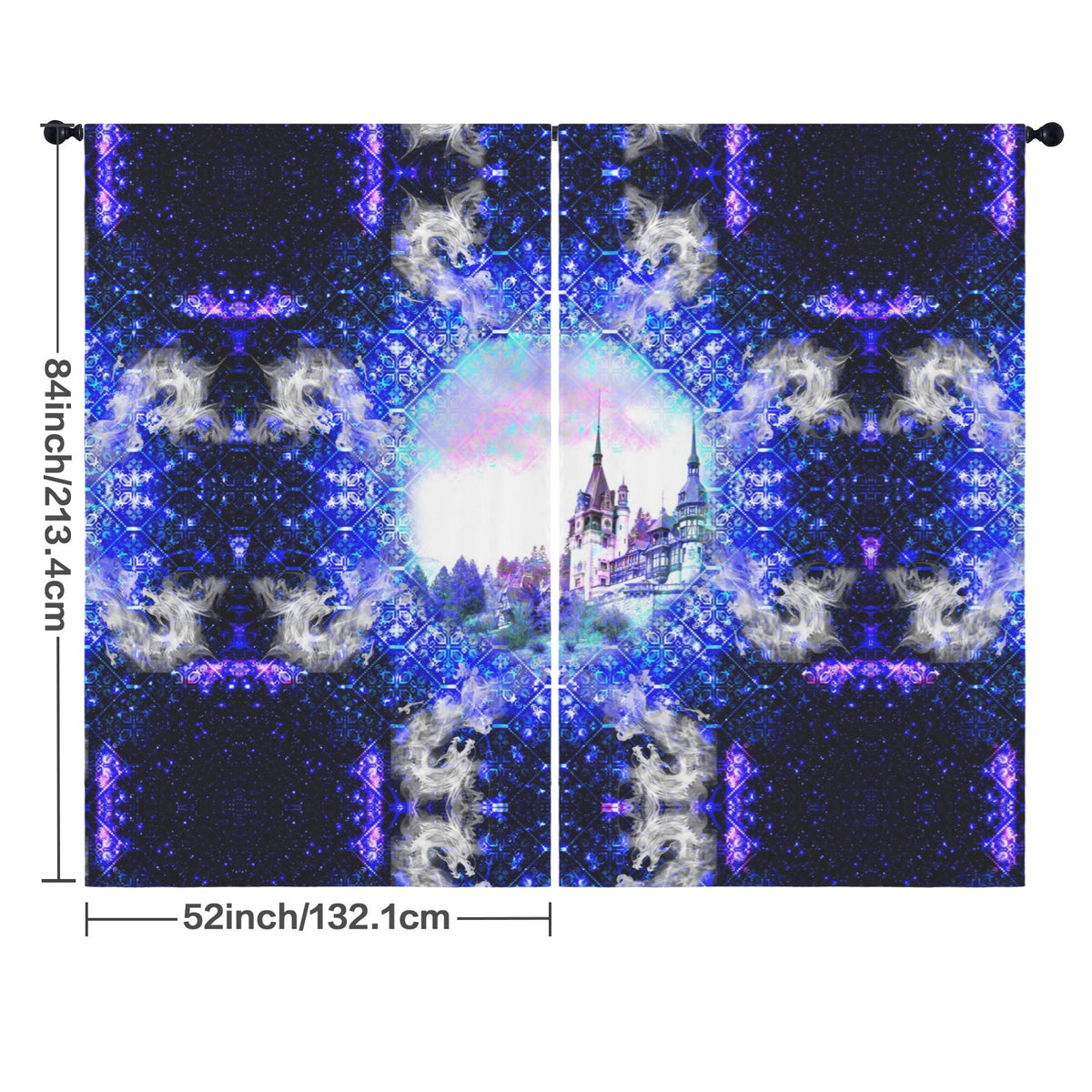 Amen Jin's Katerina's Eros & Psyche Desires Dragoness Dreams Floor-To-Ceiling Curtain 52x84inch | Ships from USA