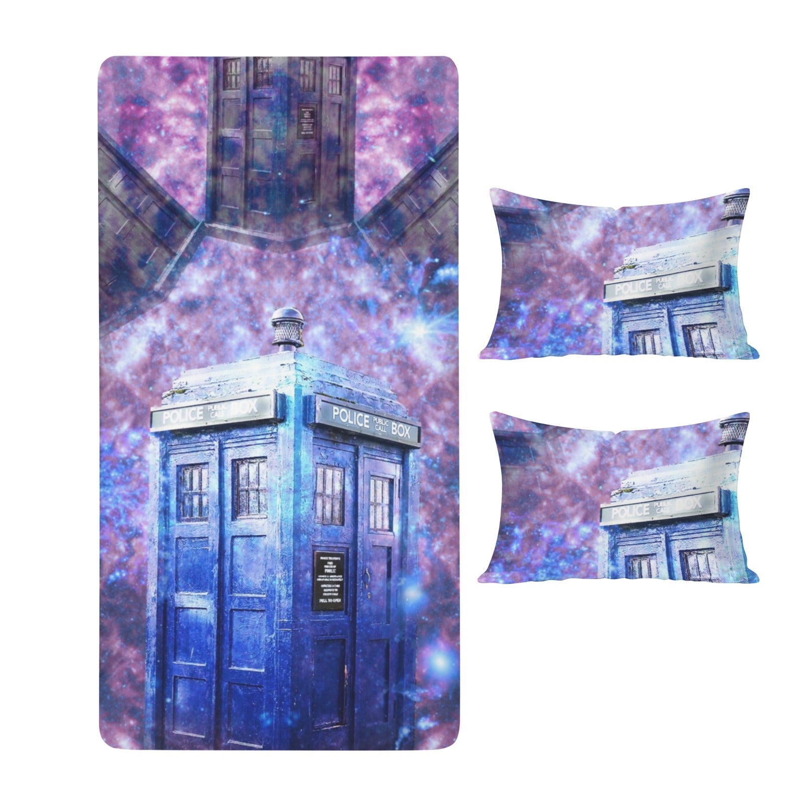 Katerina's Through Time & Space Doctor Desires Twin Bedding Set (Fitted Sheet + Pillowcases) | Ships from USA