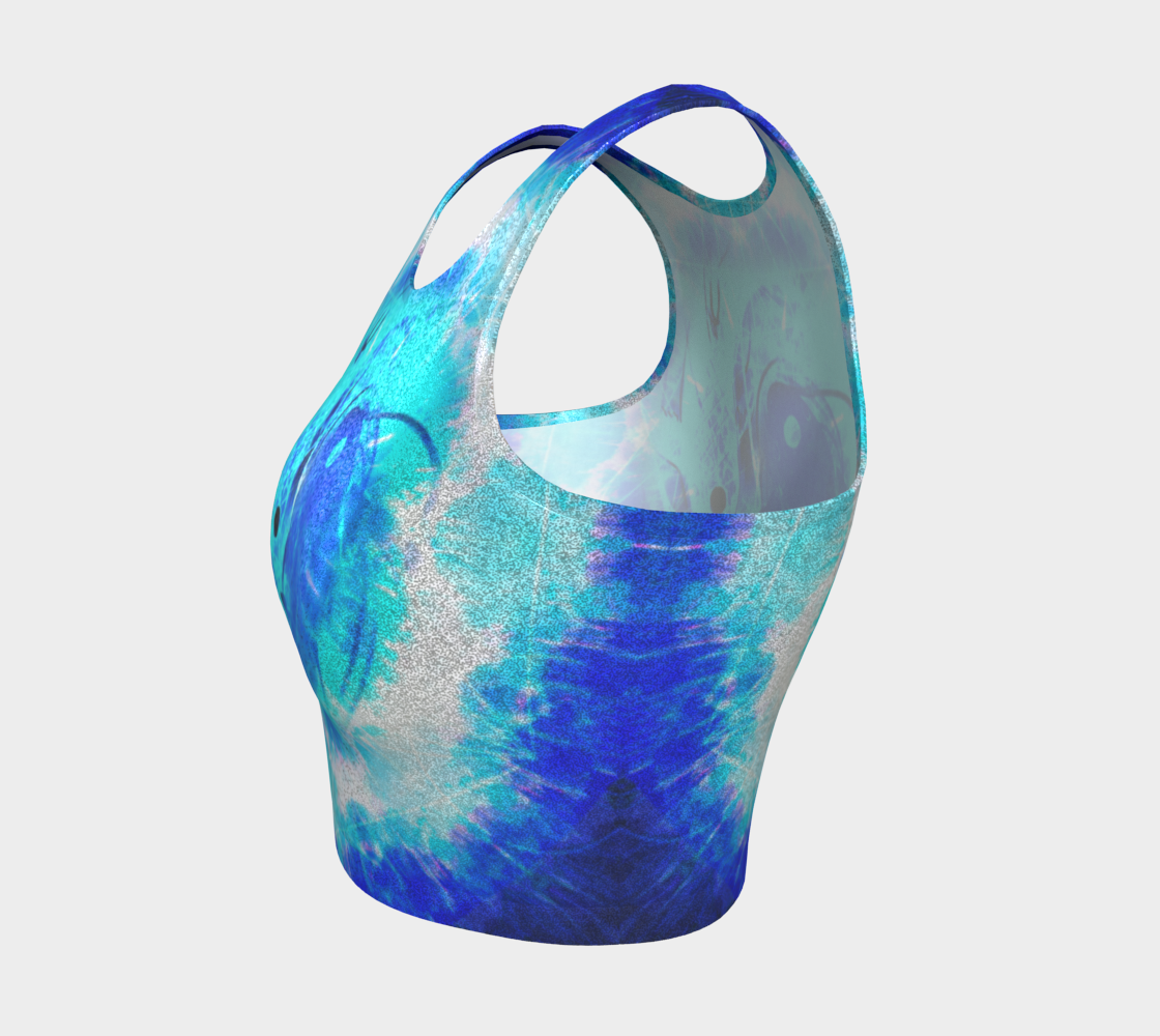 Amen Jin's Blue Sun Koi Meditations Athletic Crop Top