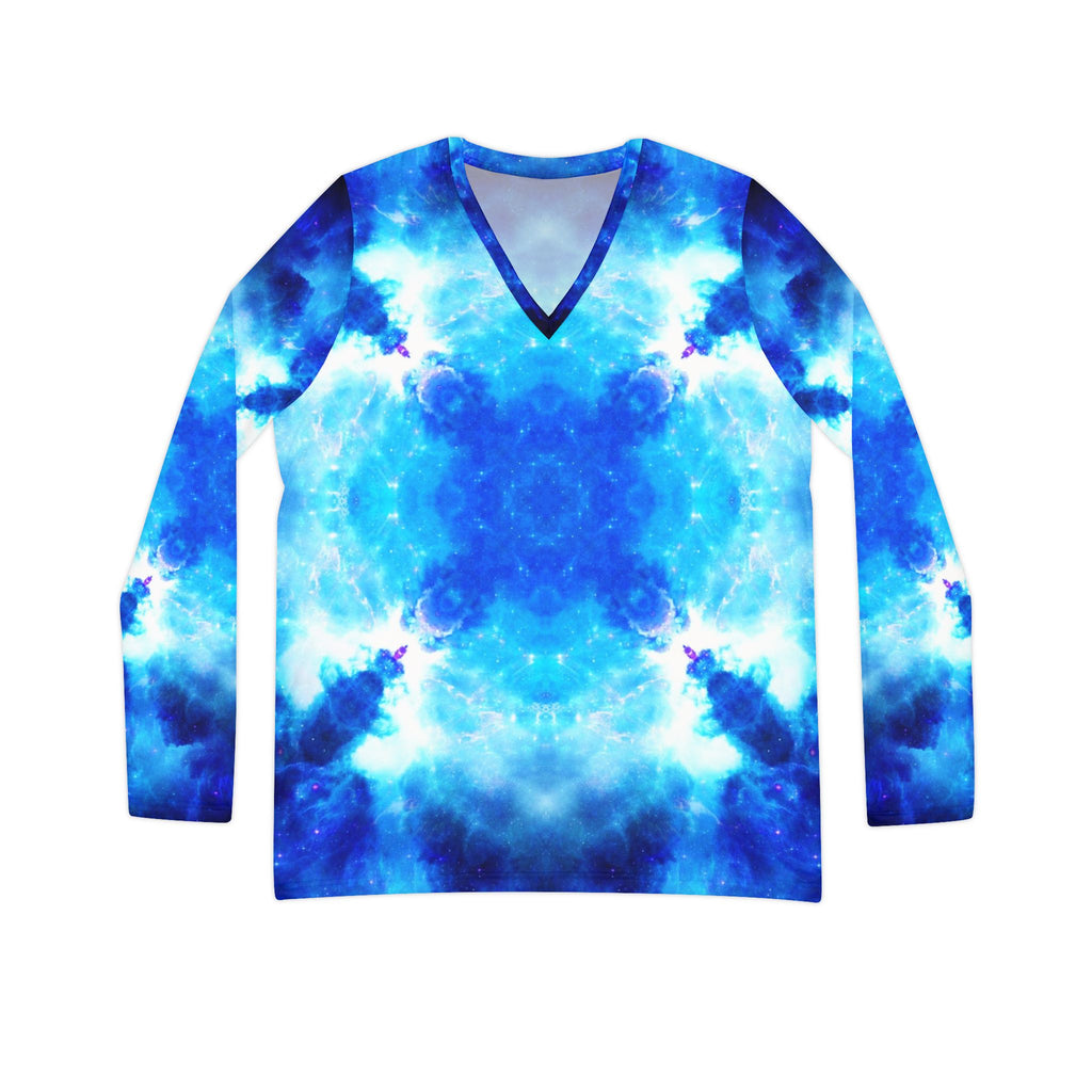 Amen Jin's Mandala of Dragon Fire Desires Women's Long Sleeve V-neck Shirt