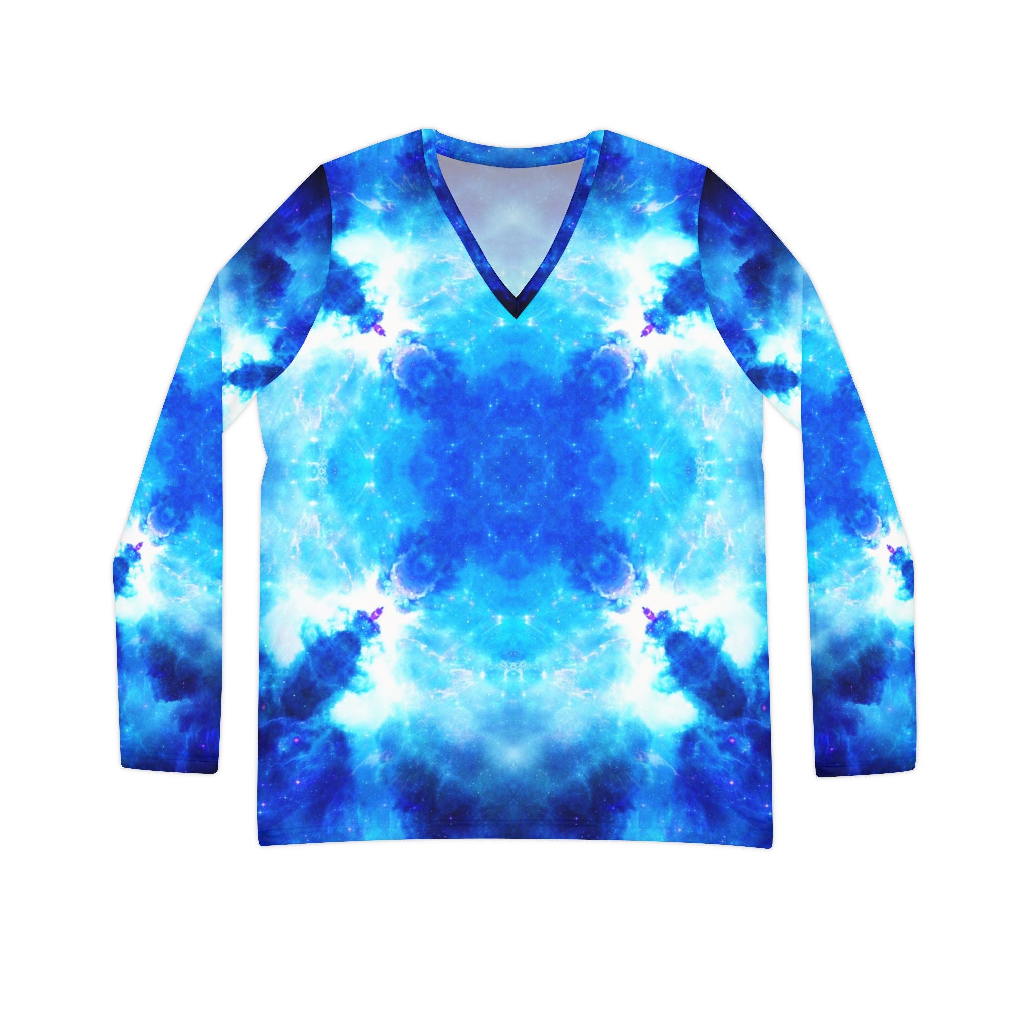 Amen Jin's Mandala of Dragon Fire Desires Women's Long Sleeve V-neck Shirt