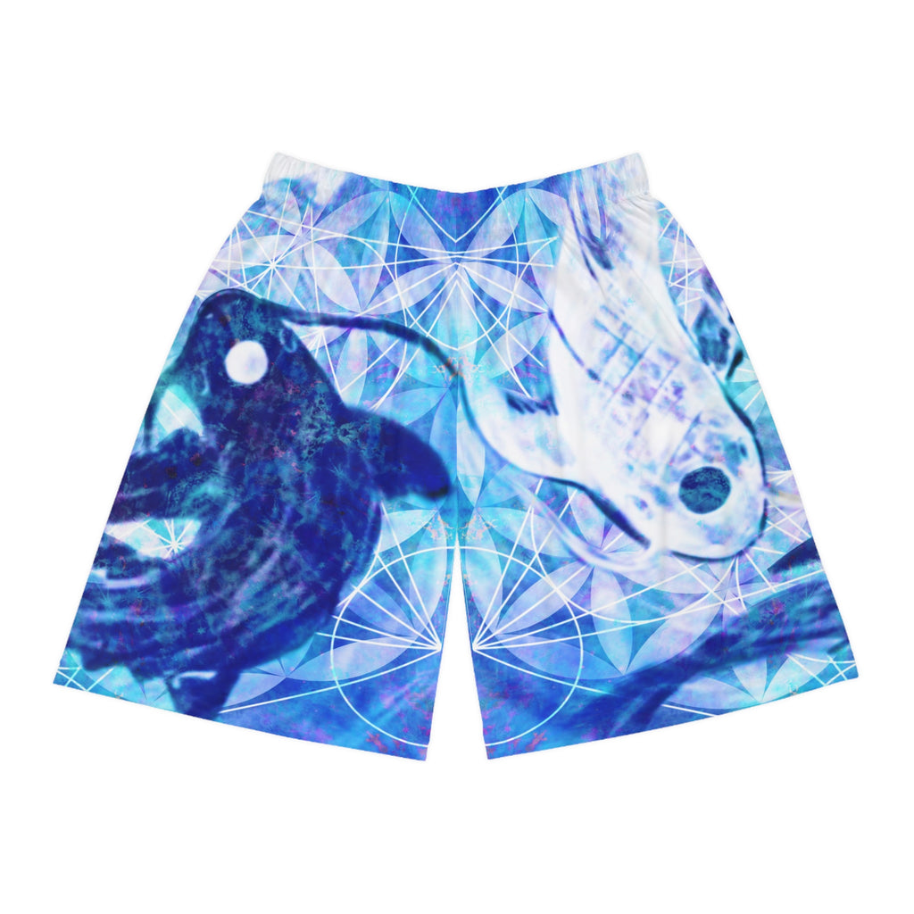 Amen Jin's Mandala of Dragon Fire Desires Koi Meditations Men's Basketball Shorts