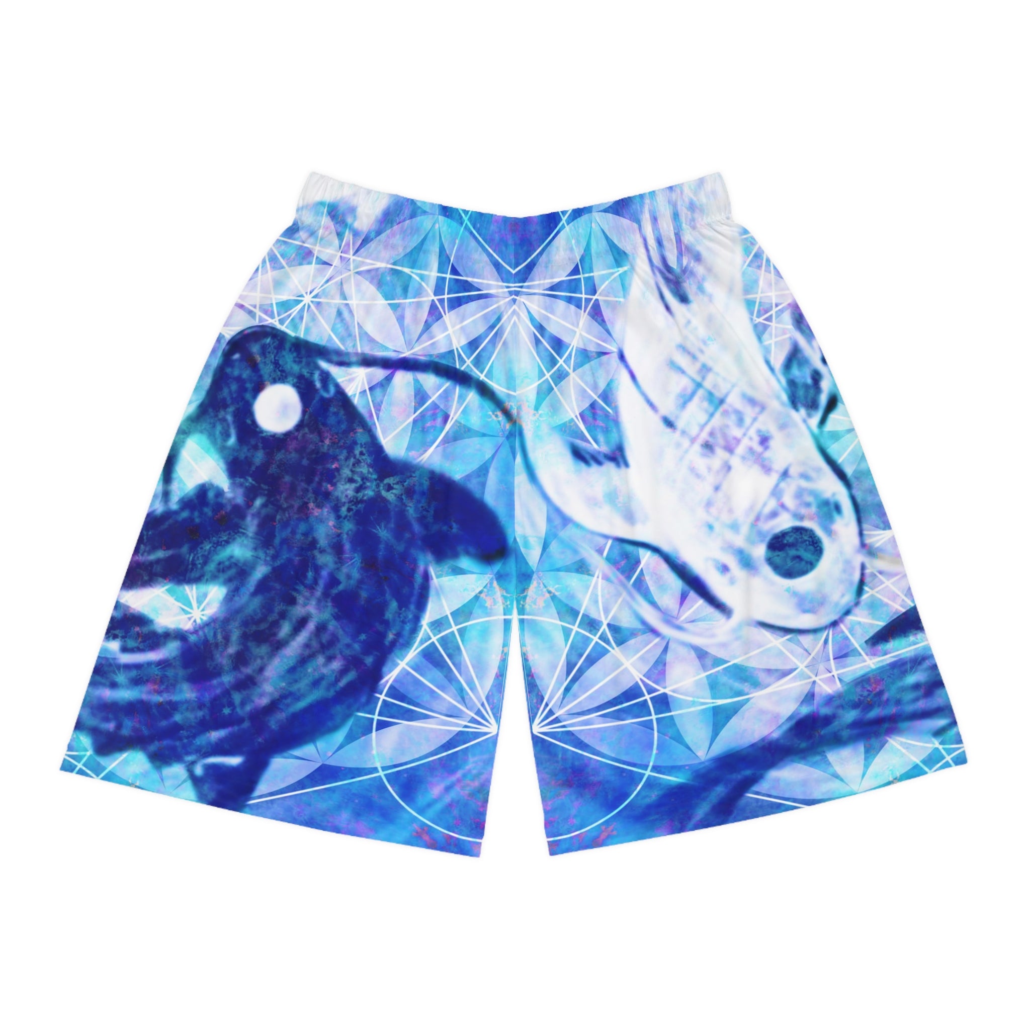 Amen Jin's Mandala of Dragon Fire Desires Koi Meditations Men's Basketball Shorts