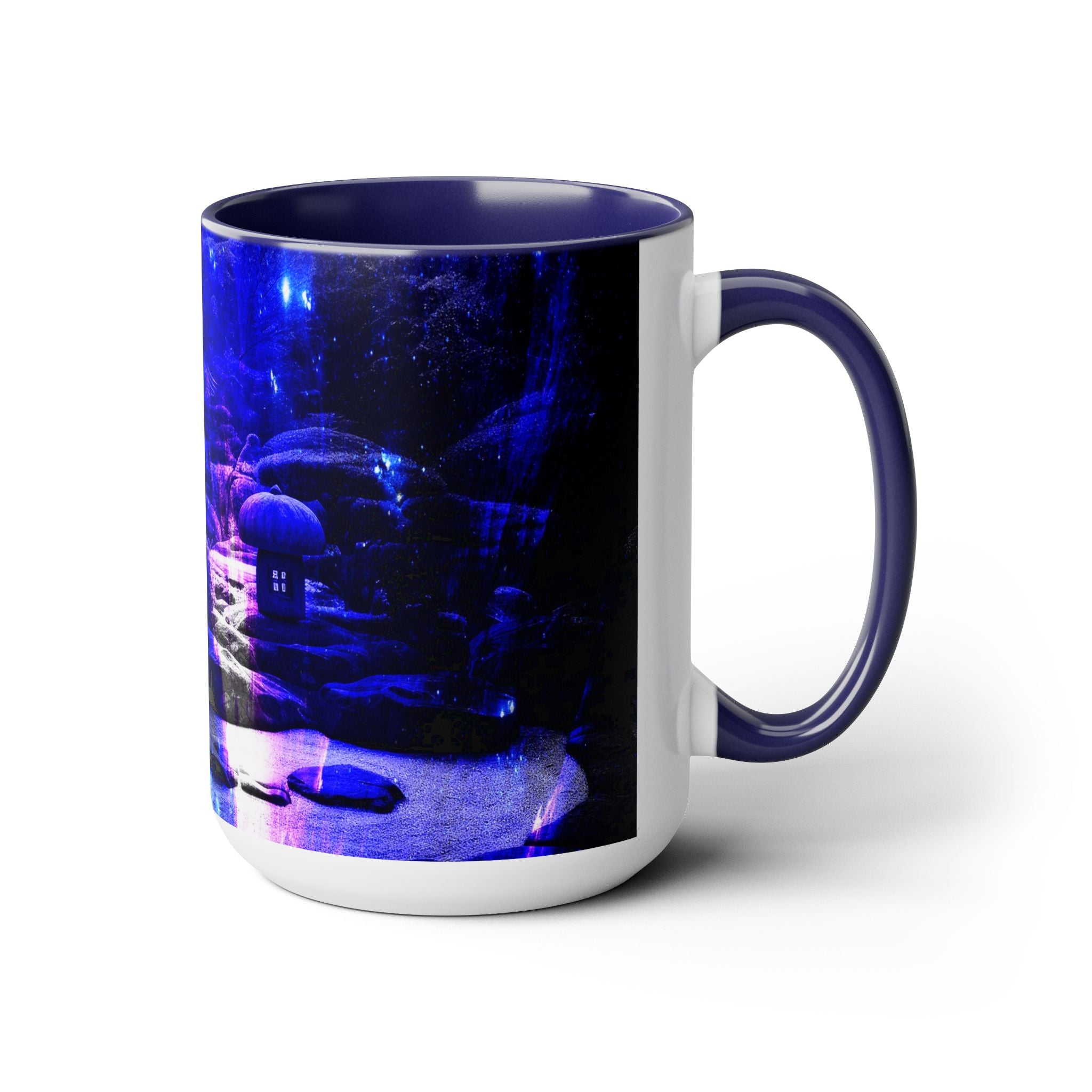 Amethyst Sapphire Tranquil Garden Dreams Two-Tone Coffee Mugs, 15oz