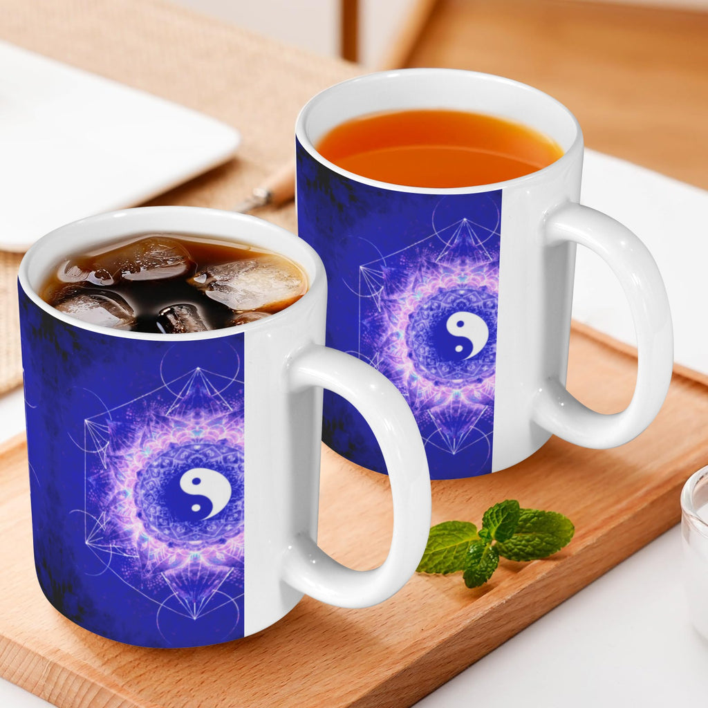 Katerina's Uncertainty in Time & Space Yin Yang Meditations Custom White Mug(11OZ)(Set of 2) | Ships from USA