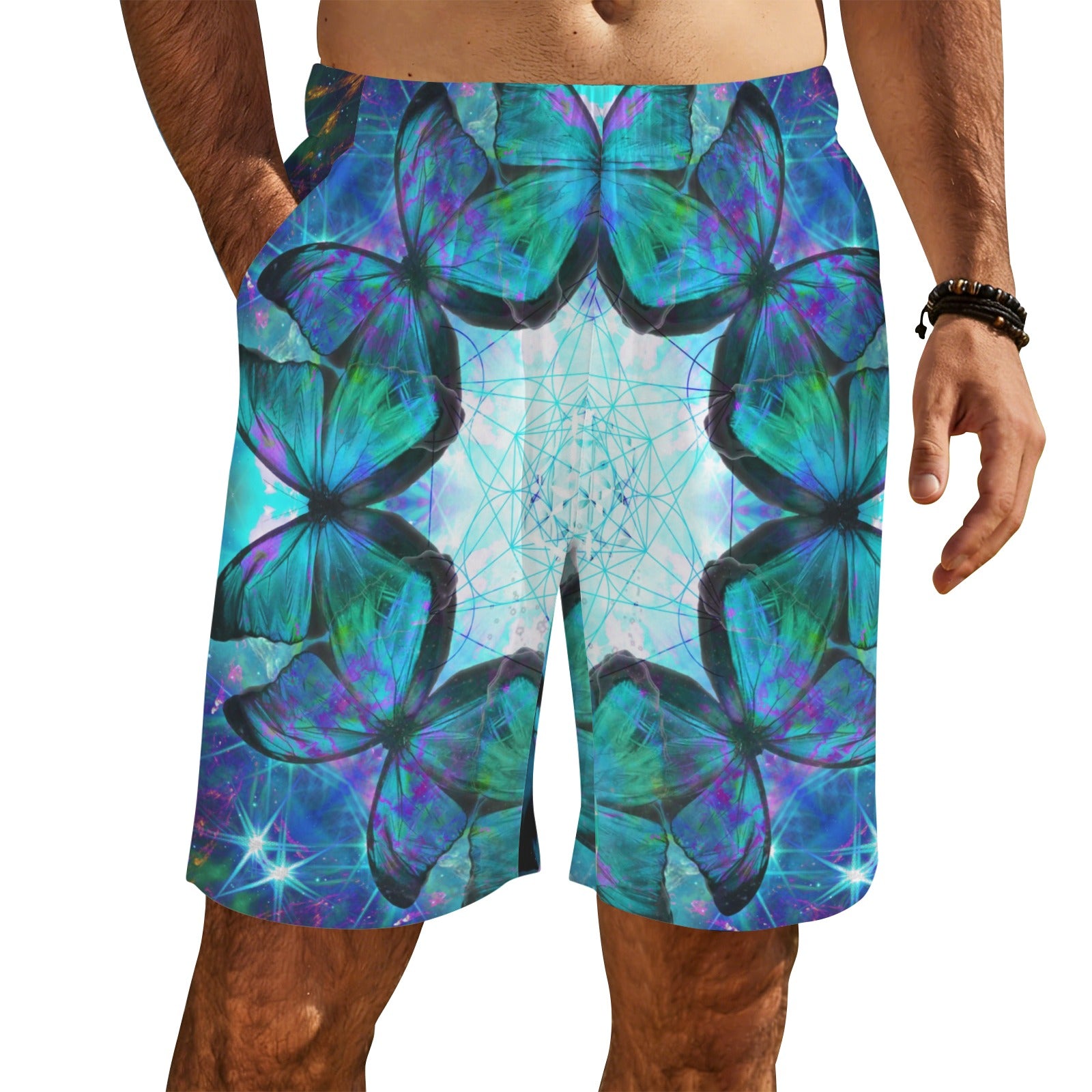 Katerina's Now & Forever Metamorphosis Meditations Men's All Over Print Beach Shorts (Sets 26) | Ships from USA