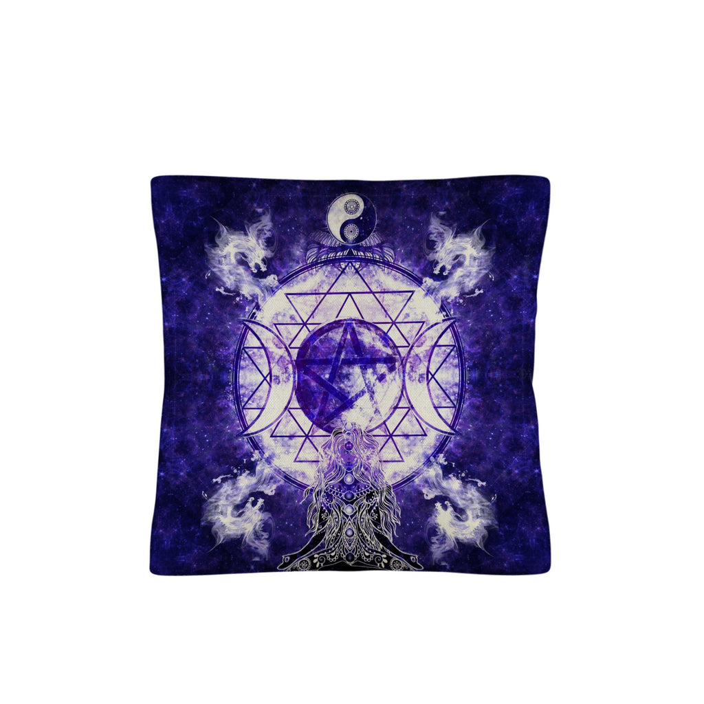 Katerina's Dragon's Eye Magickal Awakening Meditations Linen Throw Pillow 18" x 18" ( 1 Piece ) | Ships from USA