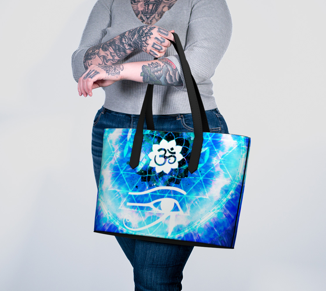 Amen Jin's Blue Sun Desires Fairy Om Meditations Vegan Leather Tote