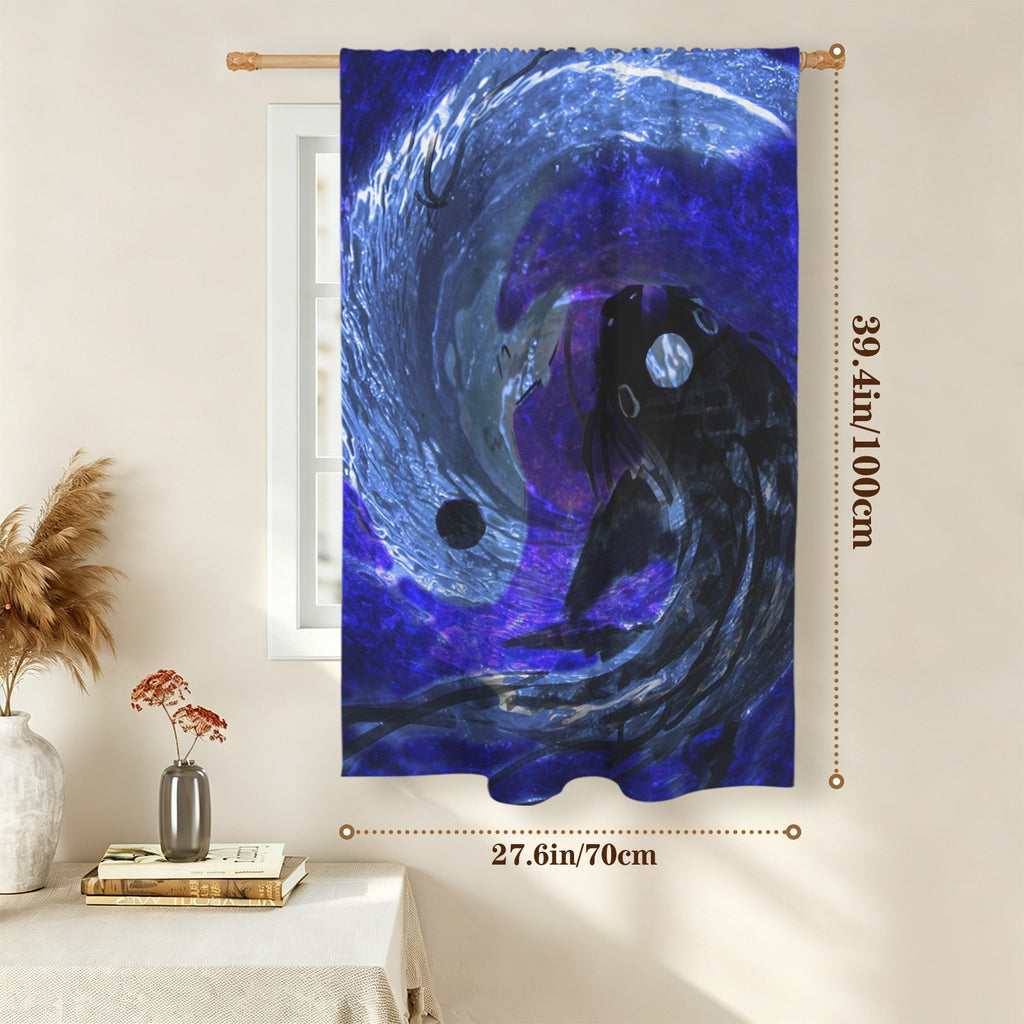 Katerina's Dragon's Eye Koi Desires Window Curtain 27.6" x 39.4" ( 1 Piece ) | Ships from USA