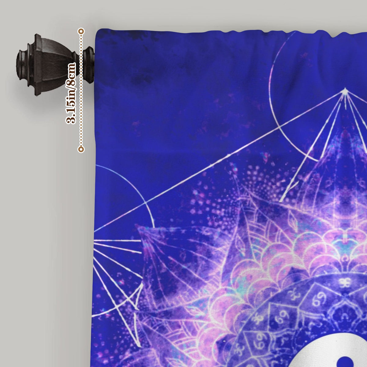 Katerina's Uncertainty in Time & Space Yin Yang Meditations Window Curtain 27.6" x 39.4" ( 1 Piece ) | Ships from USA