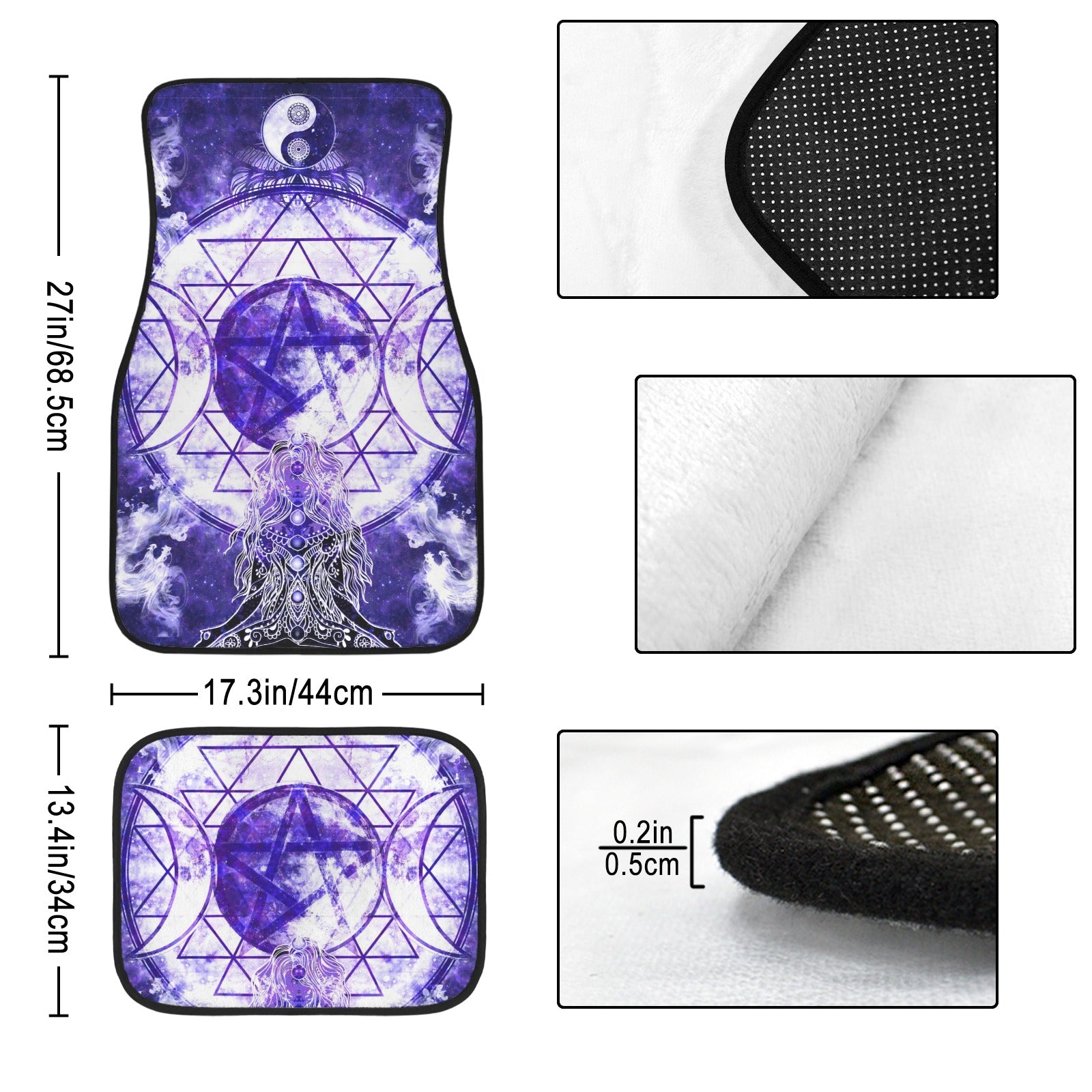 Katerina's Dragon's Eye Magical Awakening Meditations 4-Piece Car Floor Mats （Customized Separately）| Ships from USA