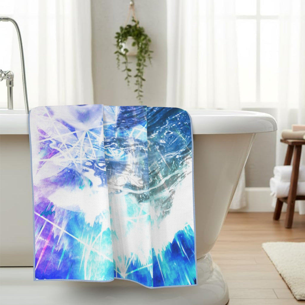 Creation's Koi Meditations Waffle Weave Bath Towel 29" x 58" | Ships from USA