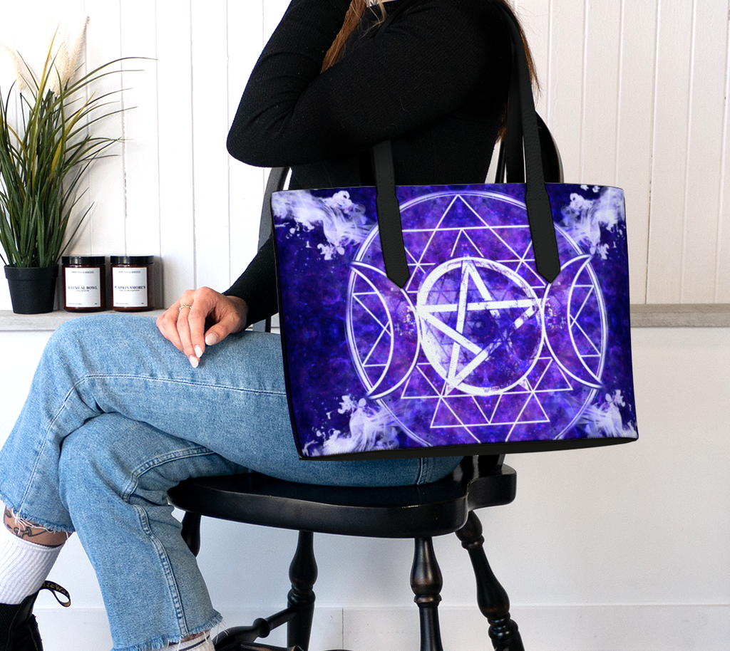 Katerina's Dragon's Eye Desires Triple Goddess Meditations Vegan Leather Tote Bag