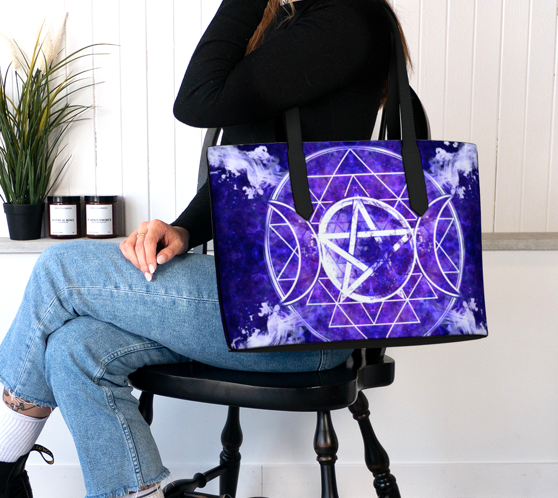 Katerina's Dragon's Eye Desires Triple Goddess Meditations Vegan Leather Tote Bag