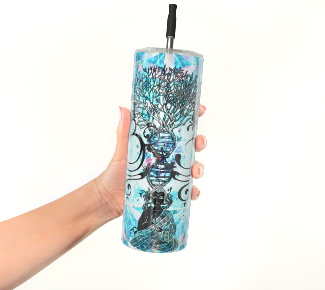 Amen Jin's all the White Horses Buddha Meditations Stainless Steel Tumbler