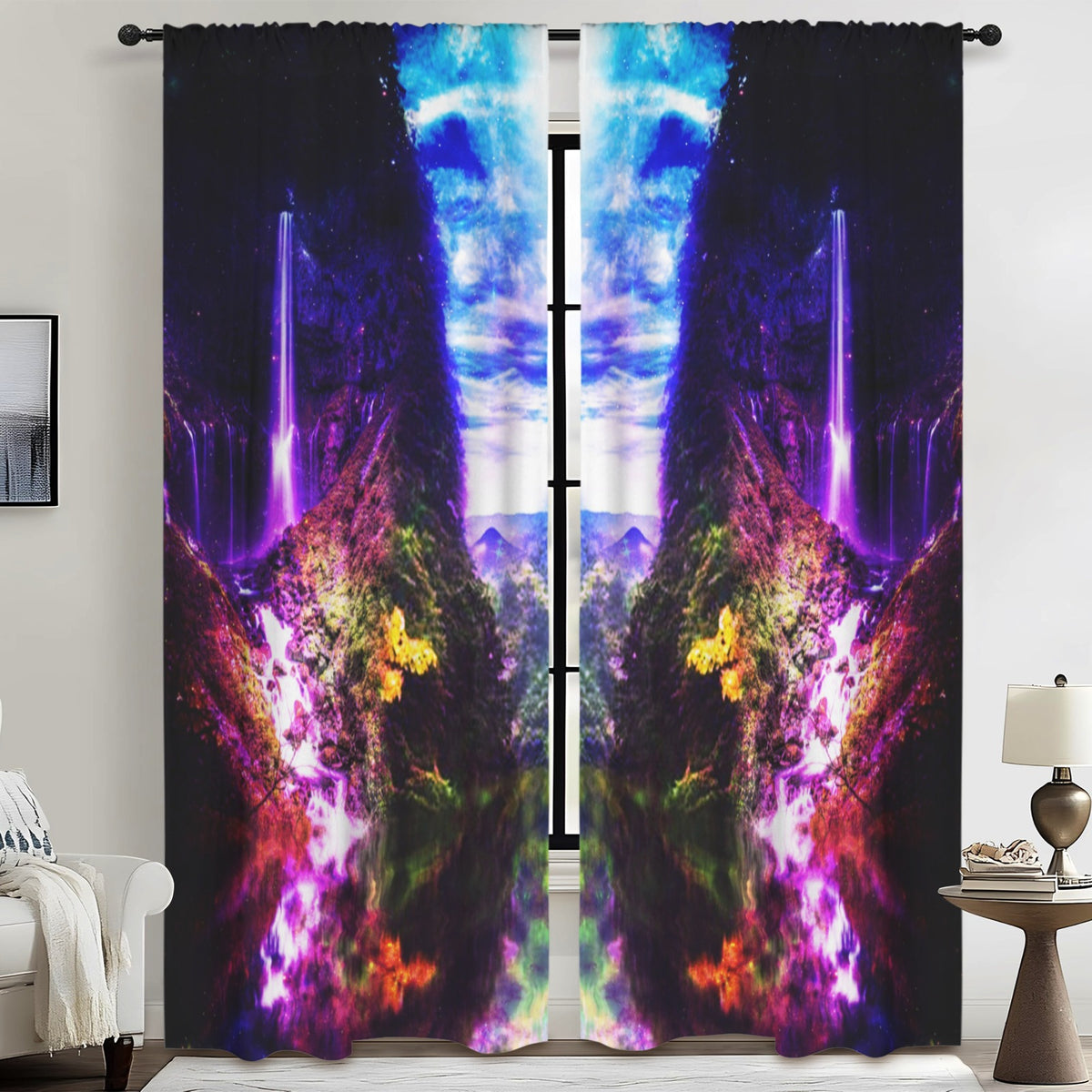 Creation's Heaven Abalone Lake Dreams Floor-To-Ceiling Curtain 52x84inch | Ships from USA