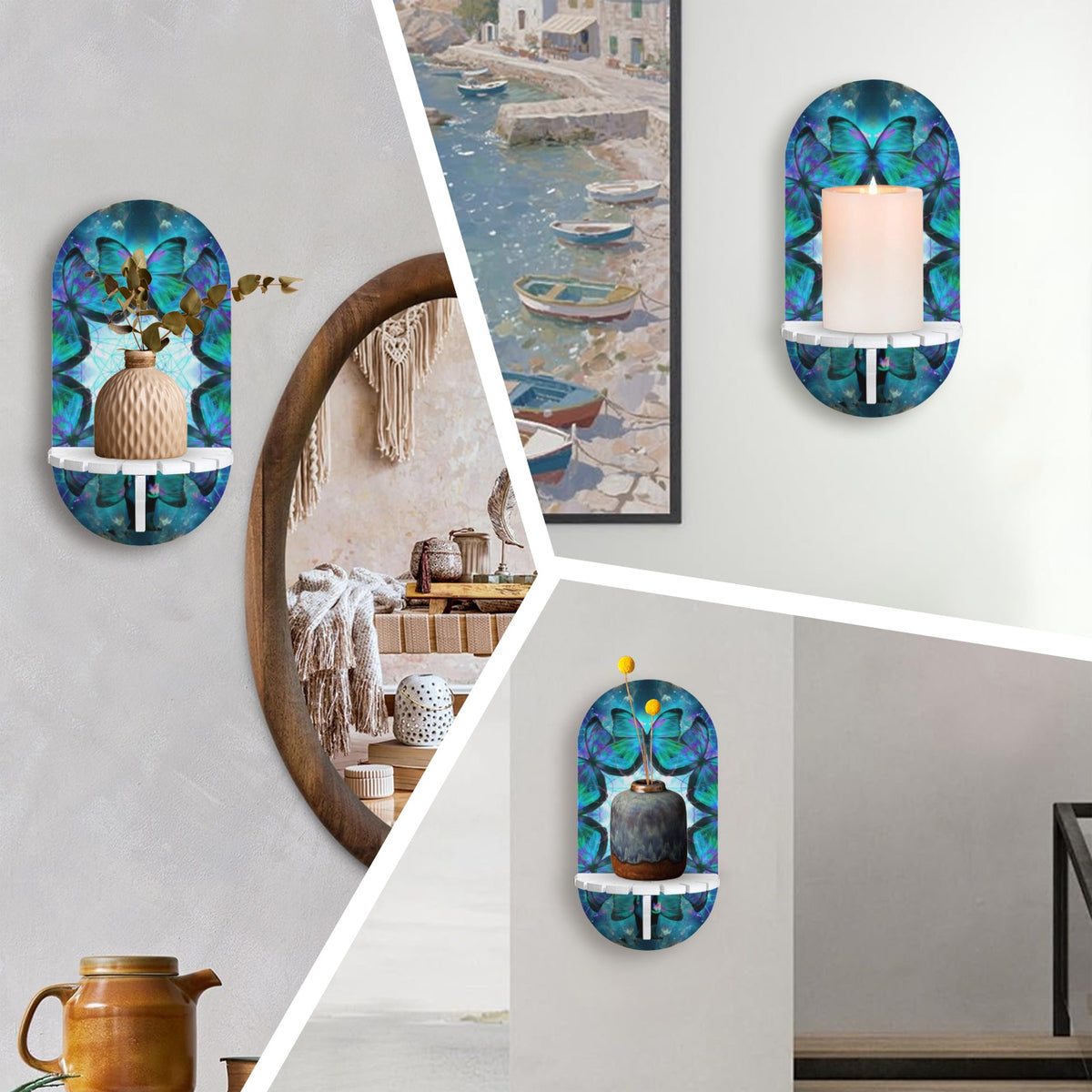 Katerina's Now & Forever Metamorphosis Meditations Wall Mounted Candle Holder | Ships from USA